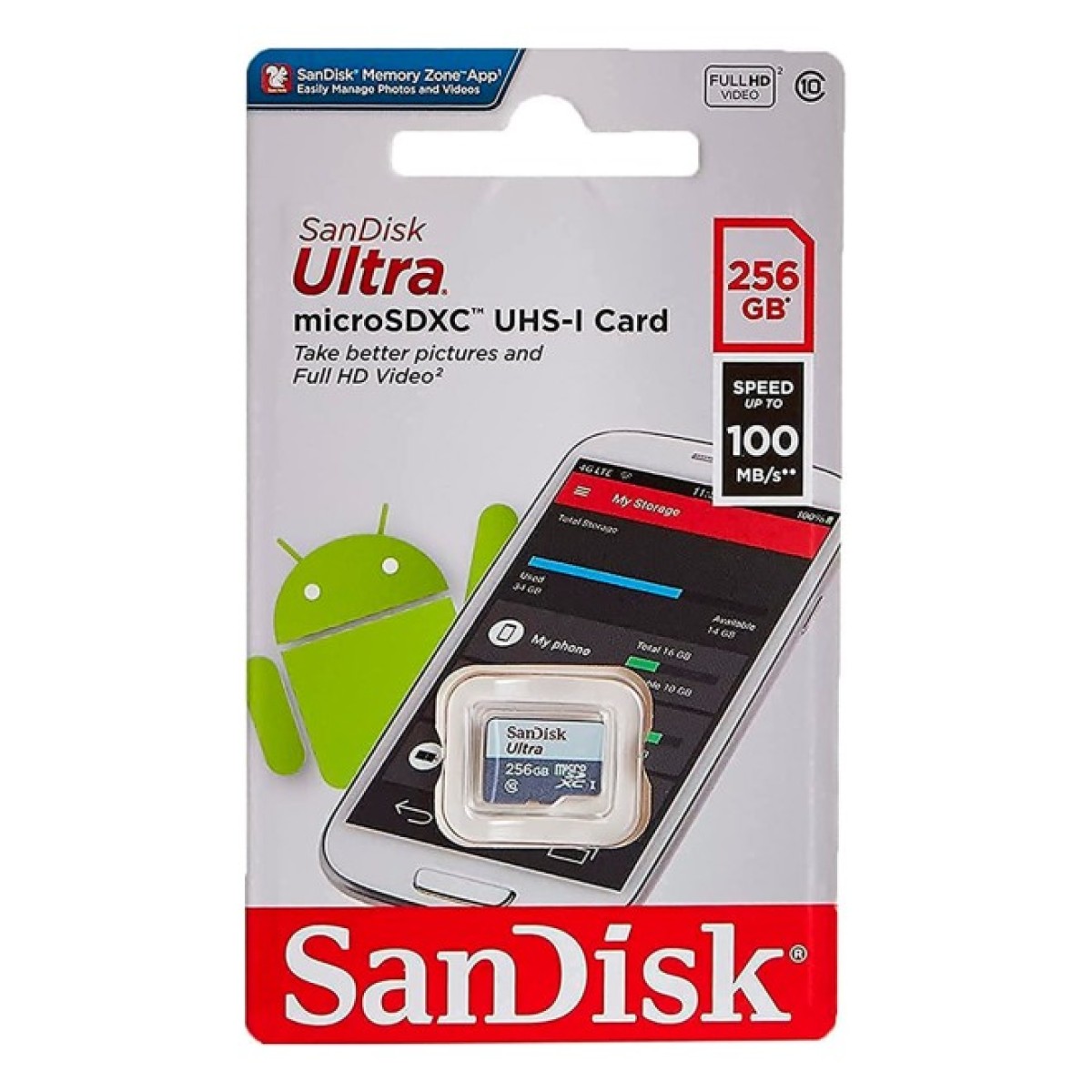 Карта пам'яті SanDisk 256GB microSDXC class 10 UHS-I Ultra (SDSQUNR-256G-GN3MN) 98_98.jpg - фото 2