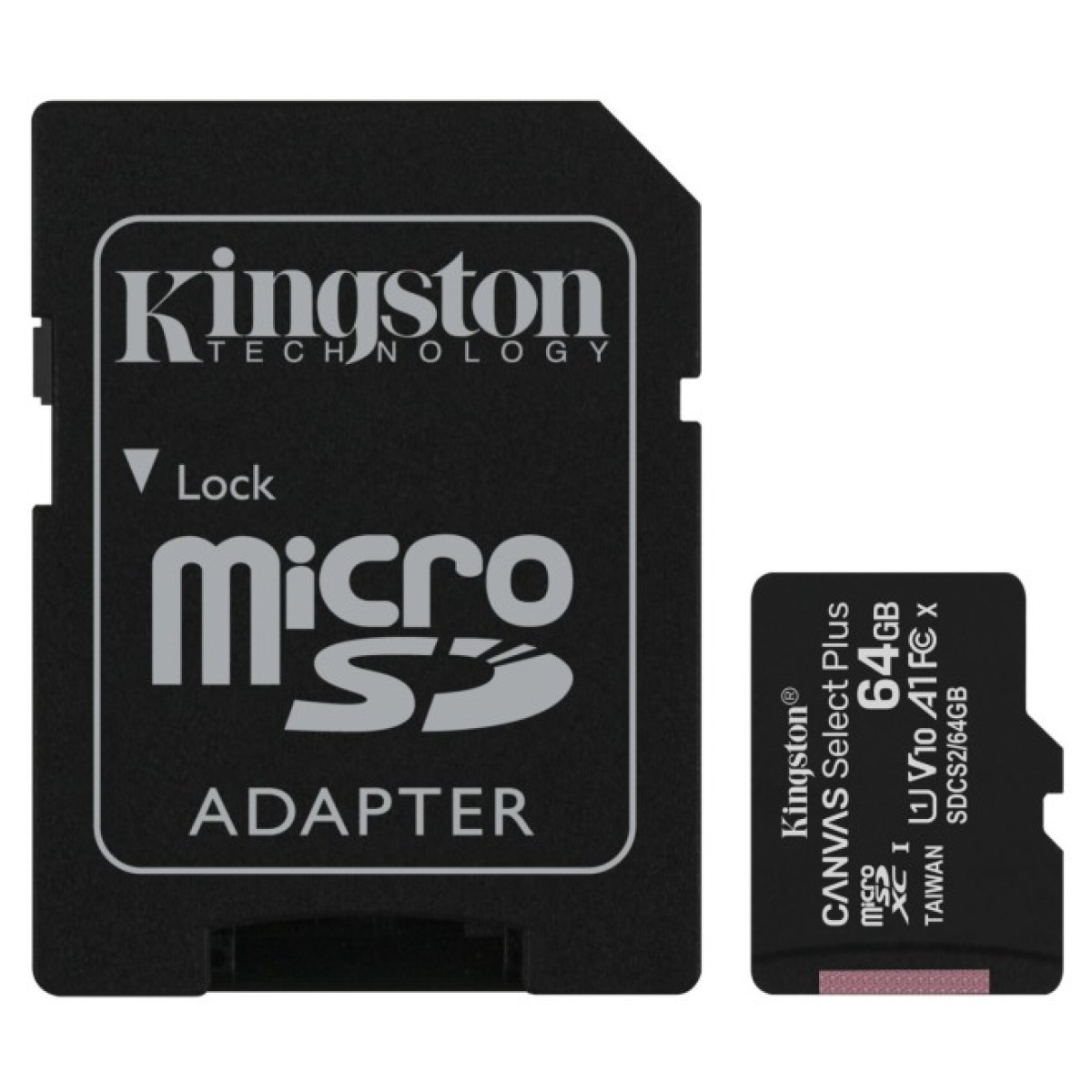 Карта пам'яті Kingston 64GB micSDXC class 10 A1 Canvas Select Plus (SDCS2/64GB) 98_98.jpg - фото 1