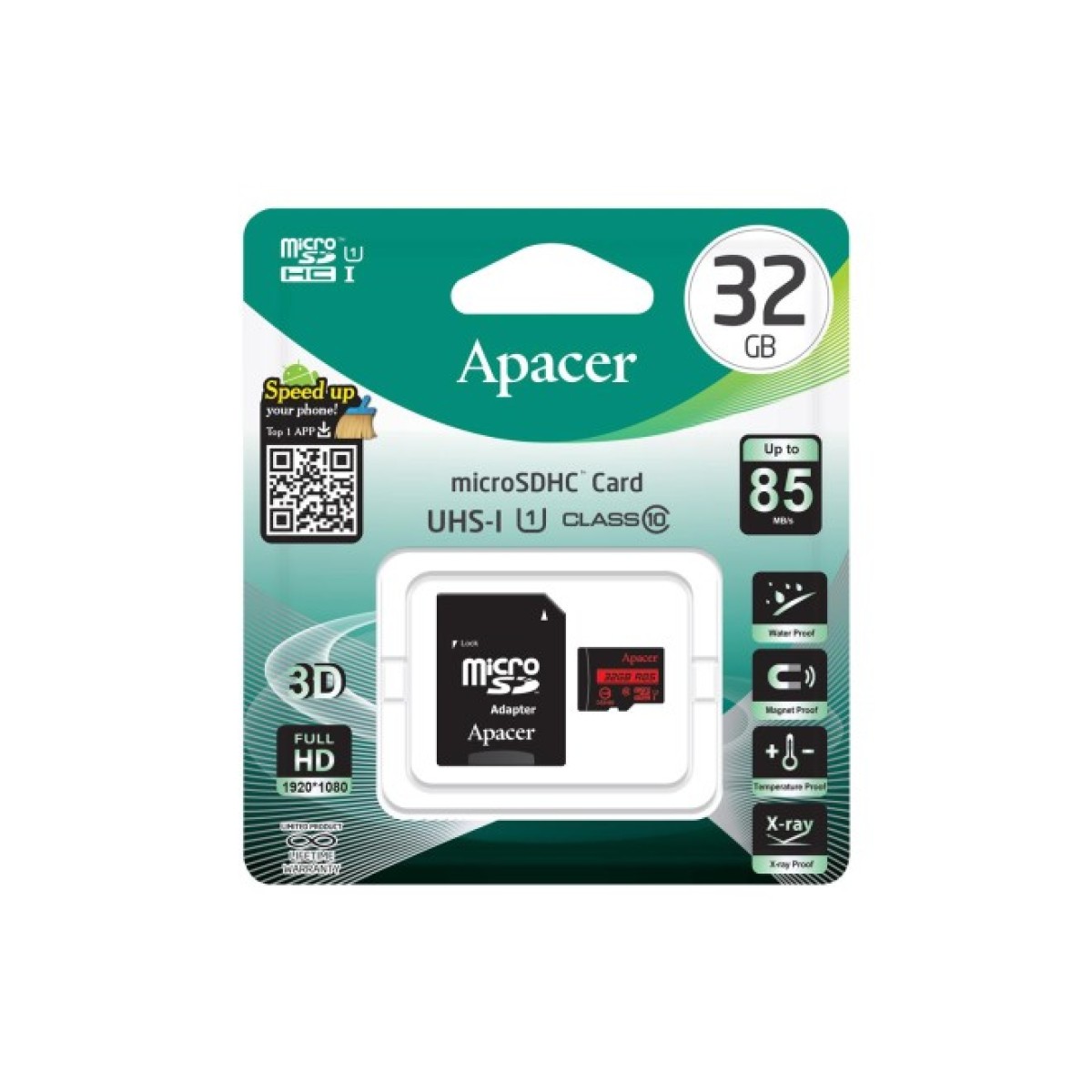 Карта пам'яті Apacer 32GB microSDHC class 10 UHS-I U1 (R85 MB/s) (AP32GMCSH10U5-R) 98_98.jpg - фото 2