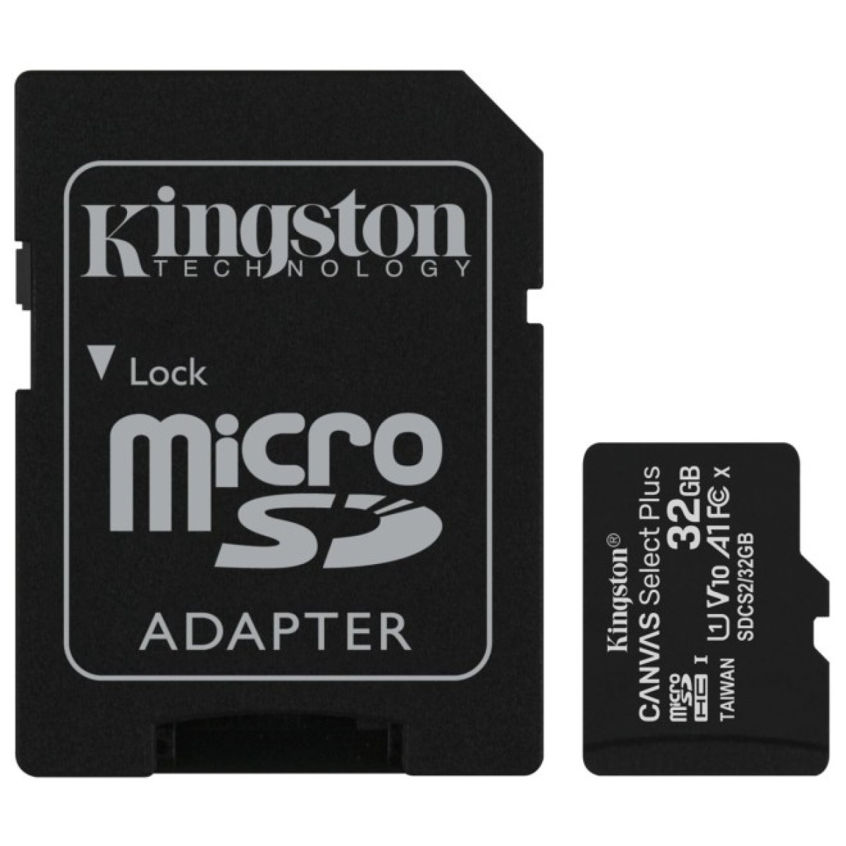 Карта пам'яті Kingston 32GB micSDHC class 10 Canvas Select Plus 100R A1 (SDCS2/32GB) 98_98.jpg - фото 1