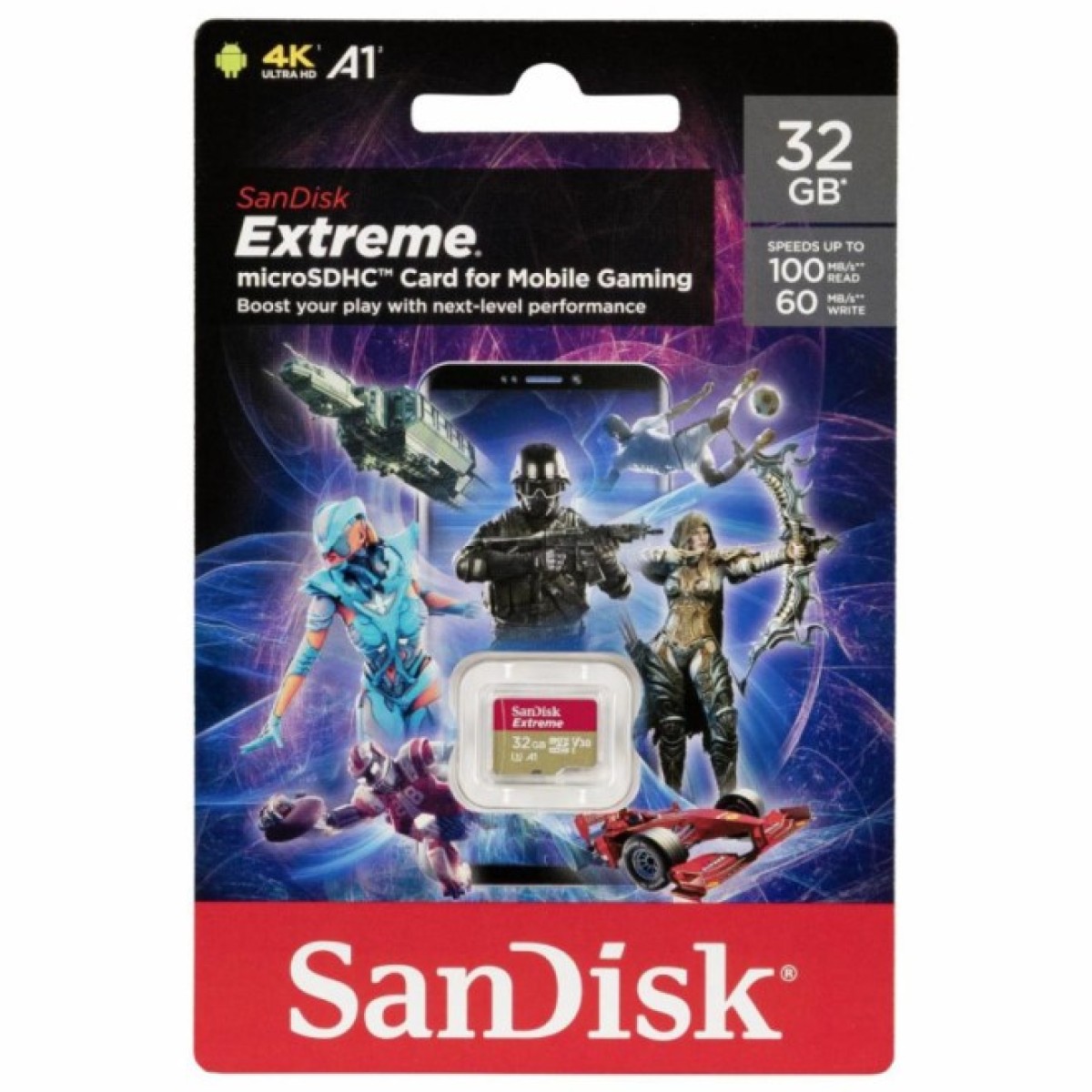 Карта памяти SanDisk 32GB microSDHC class 10 UHS-I A1 V30 Extreme (SDSQXAF-032G-GN6GN) 98_98.jpg - фото 2