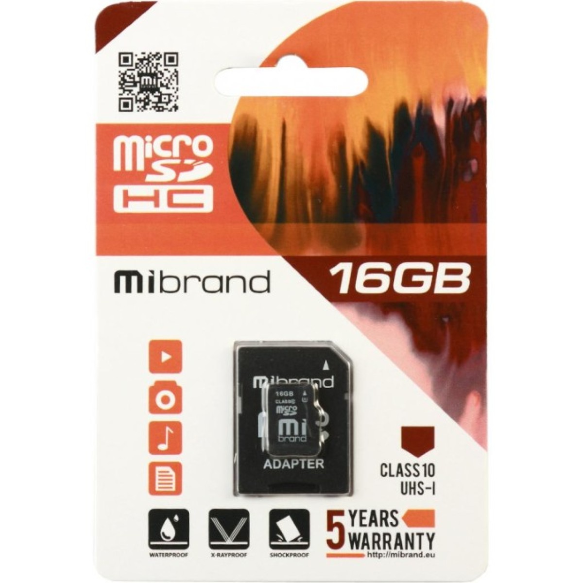 Карта памяти Mibrand 16GB microSDHC class 10 UHS-I (MICDHU1/16GB-A) 256_256.jpg