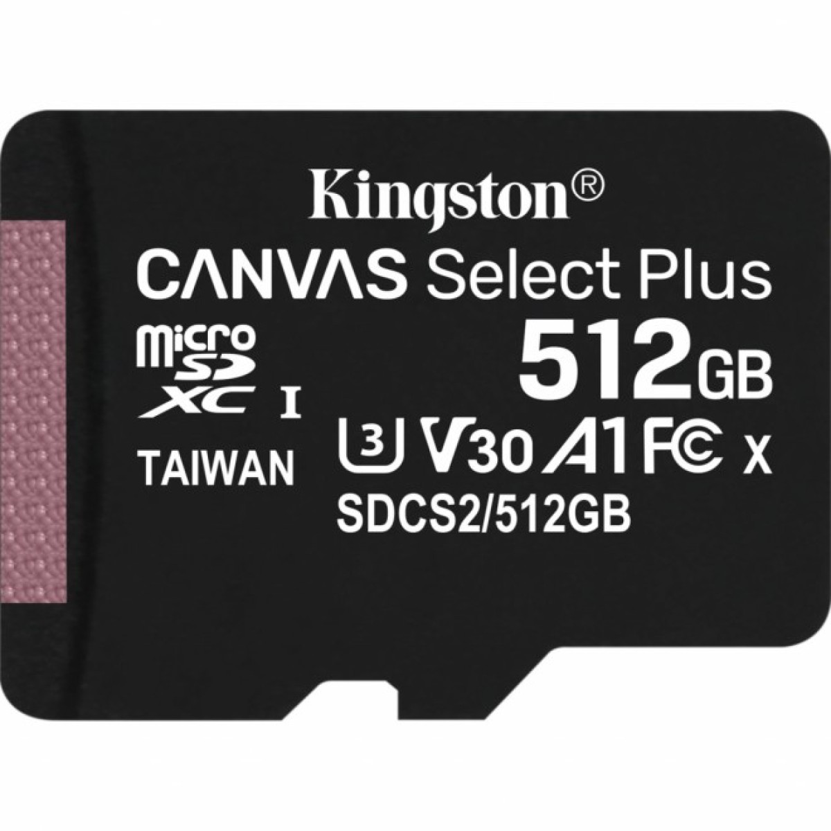 Карта пам'яті Kingston 512GB microSDXC class 10 UHS-I U3 V30 A1 Canvas Select Plus (SDCS2/512GBSP) 98_98.jpg - фото 1