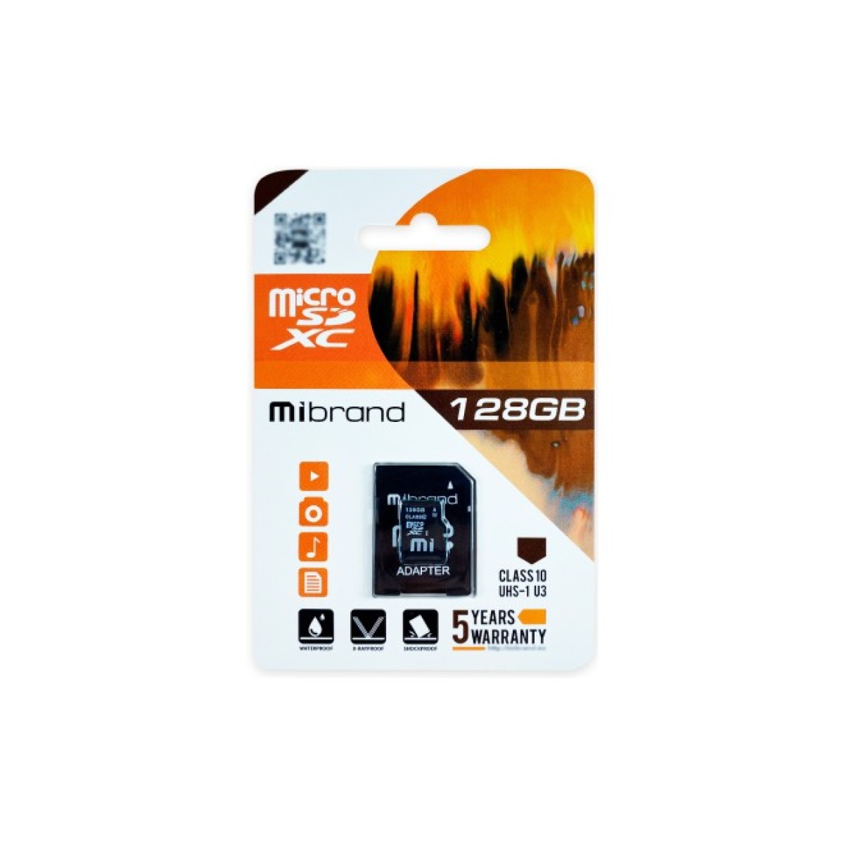 Карта пам'яті Mibrand 128GB microSDXC UHS-I U3 + SD-адаптер (MICDHU3/128GB-A) 256_256.jpg