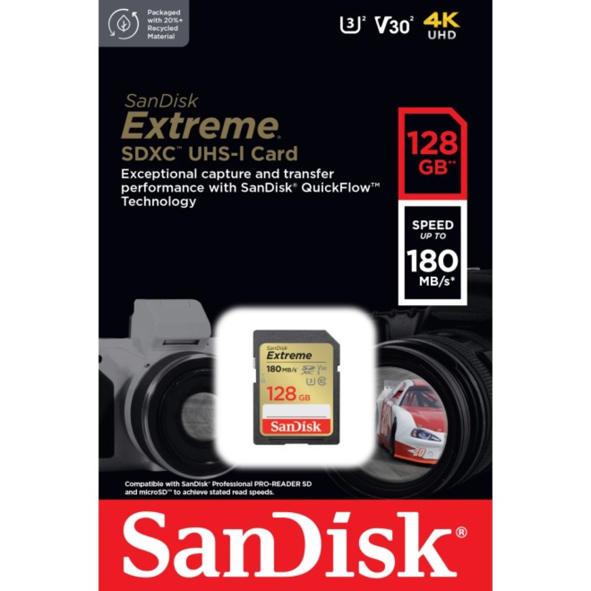 Карта пам'яті SanDisk 128GB SD class 10 UHS-I Extreme (SDSDXVA-128G-GNCIN) 98_98.jpg - фото 2