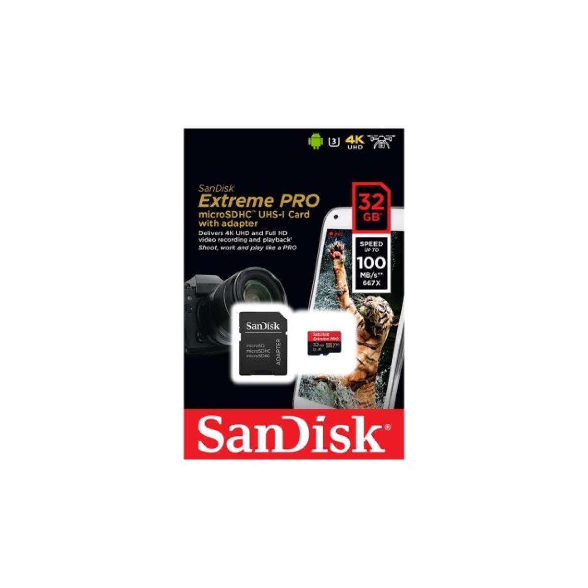 Карта пам'яті SanDisk 32GB microSD class 10 V30 A1 UHS-I U3 4K Extreme Pro (SDSQXCG-032G-GN6MA) 98_98.jpg - фото 2