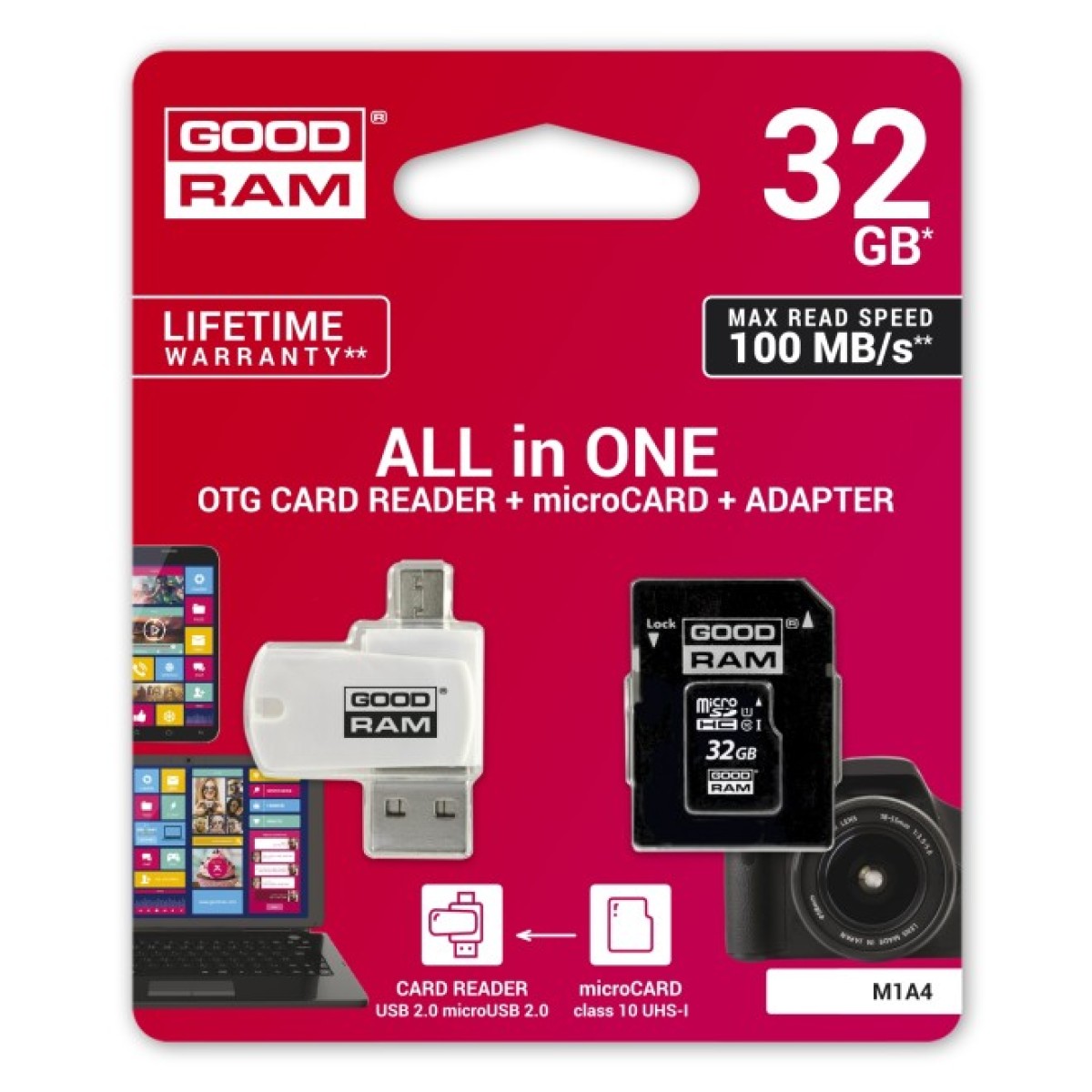 Карта пам'яті Goodram 32GB microSDHC class 10 UHS-I (M1A4-0320R12) 98_98.jpg - фото 2