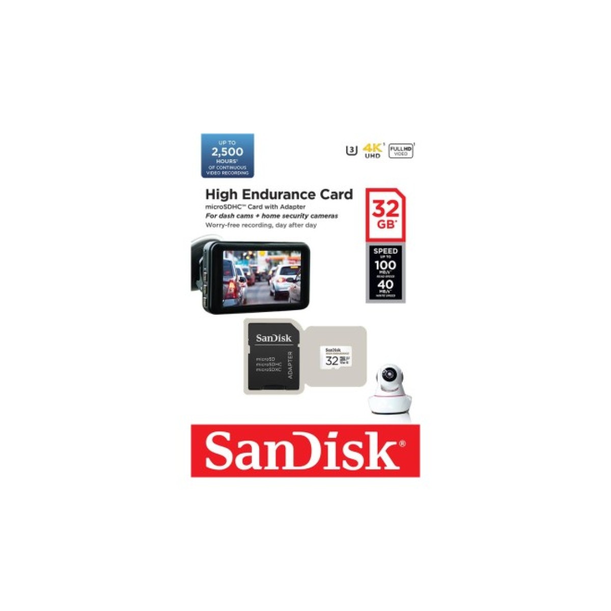 Карта пам'яті SanDisk 32GB microSDHC class 10 UHS-I U3 V30 High Endurance (SDSQQNR-032G-GN6IA) 98_98.jpg - фото 2