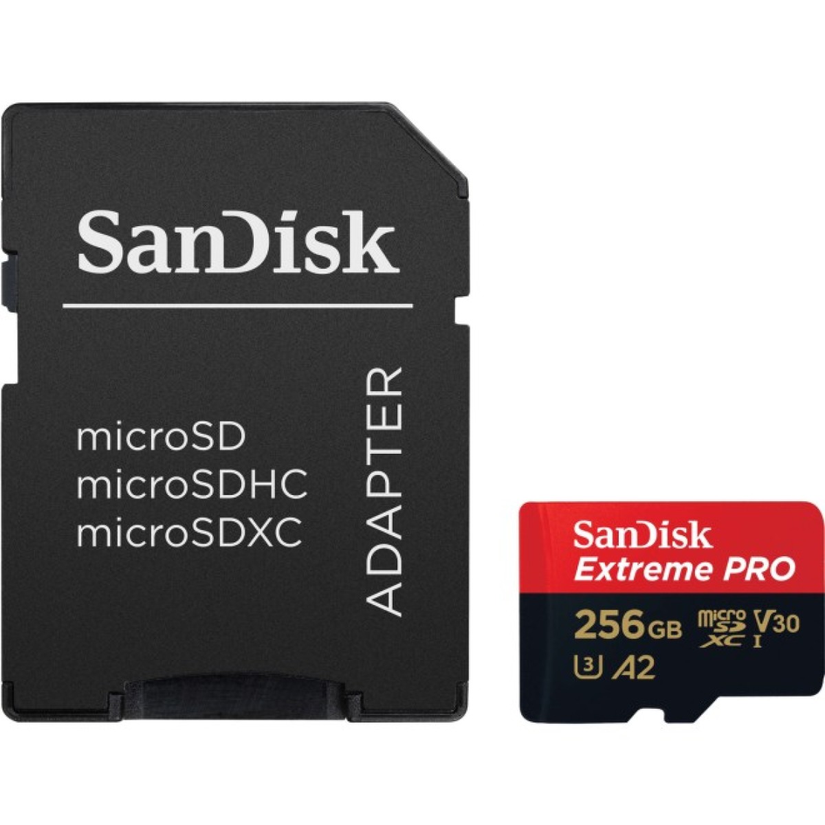 Карта памяти SanDisk 256 GB microSDXC UHS-I U3 Extreme Pro+SD Adapter (SDSQXCD-256G-GN6MA) 98_98.jpg - фото 1