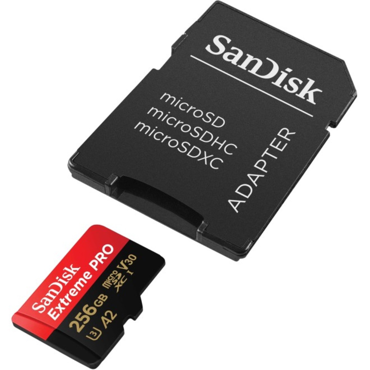 Карта пам'яті SanDisk 256 GB microSDXC UHS-I U3 Extreme Pro+SD Adapter (SDSQXCD-256G-GN6MA) 98_98.jpg - фото 2