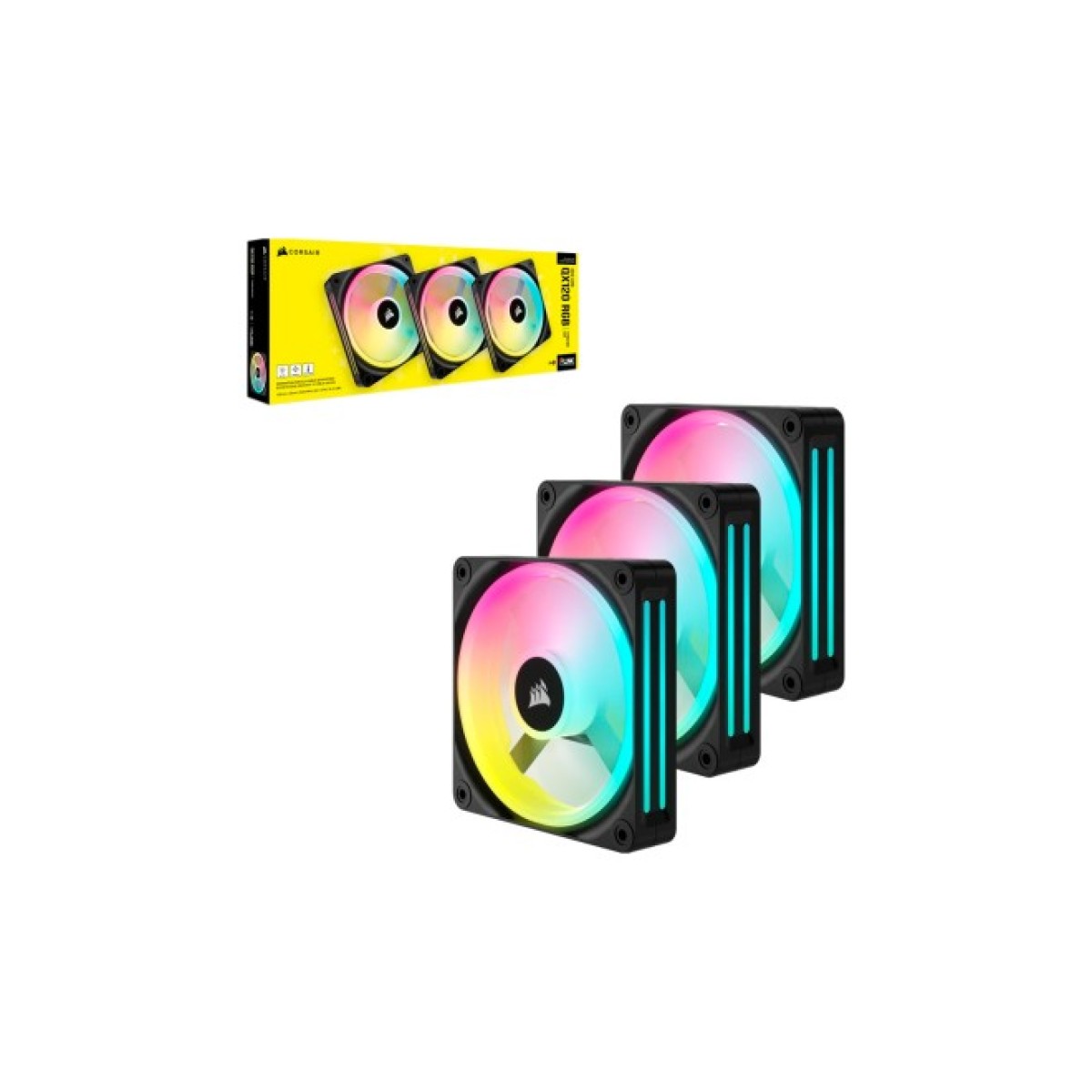 Кулер для корпуса Corsair iCUE Link QX120 RGB PWM PC Fans Starter Kit with iCUE Link System Hub (CO-9051002-WW) 98_98.jpg - фото 8