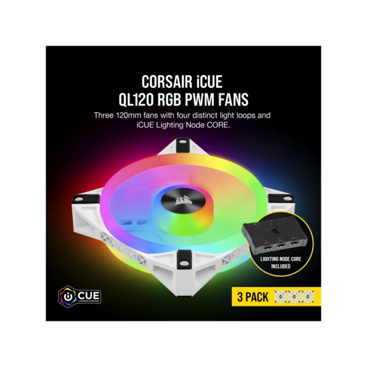 Кулер для корпуса Corsair QL Series, WHITE QL120 RGB (CO-9050104-WW) 98_98.jpg - фото 3