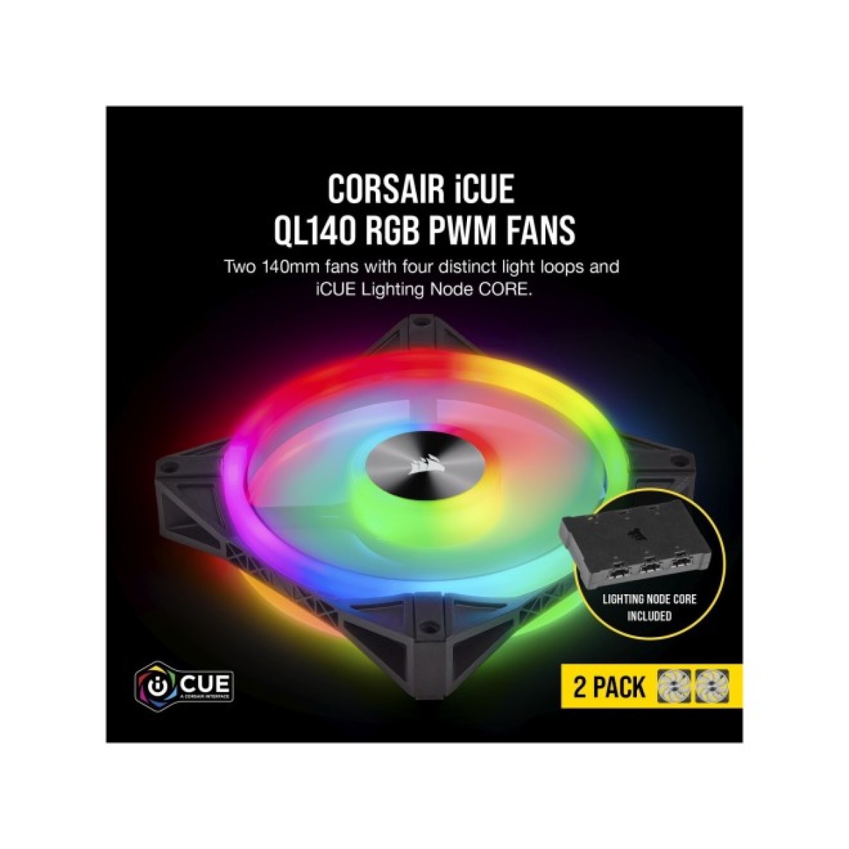 Кулер для корпуса Corsair QL Series, QL140 RGB, 140mm RGB LED Fan (CO-9050100-WW) 98_98.jpg - фото 3