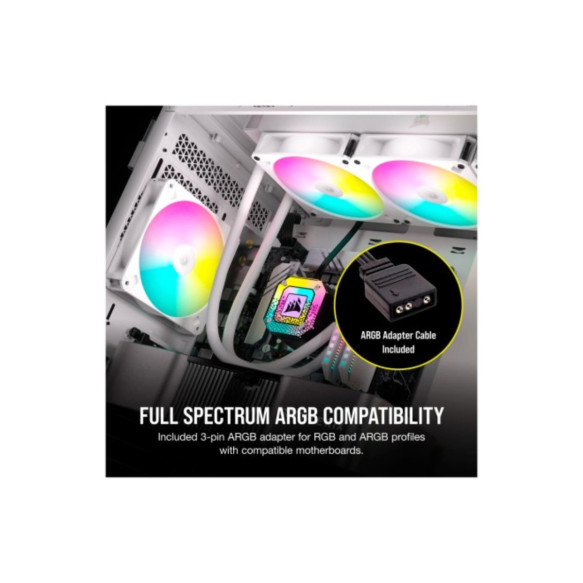 Кулер для корпуса Corsair iCUE AR120 Digital RGB 120mm PWM Fan - White (CO-9050168-WW) 98_98.jpg - фото 8