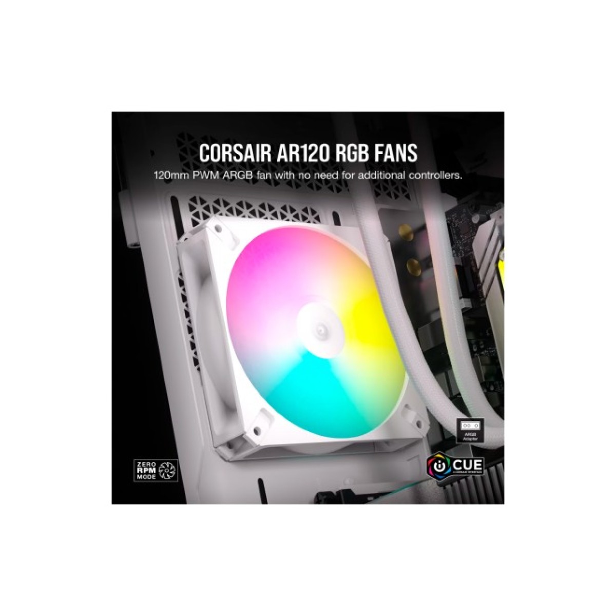 Кулер для корпуса Corsair iCUE AR120 Digital RGB 120mm PWM Fan - White (CO-9050168-WW) 98_98.jpg - фото 10