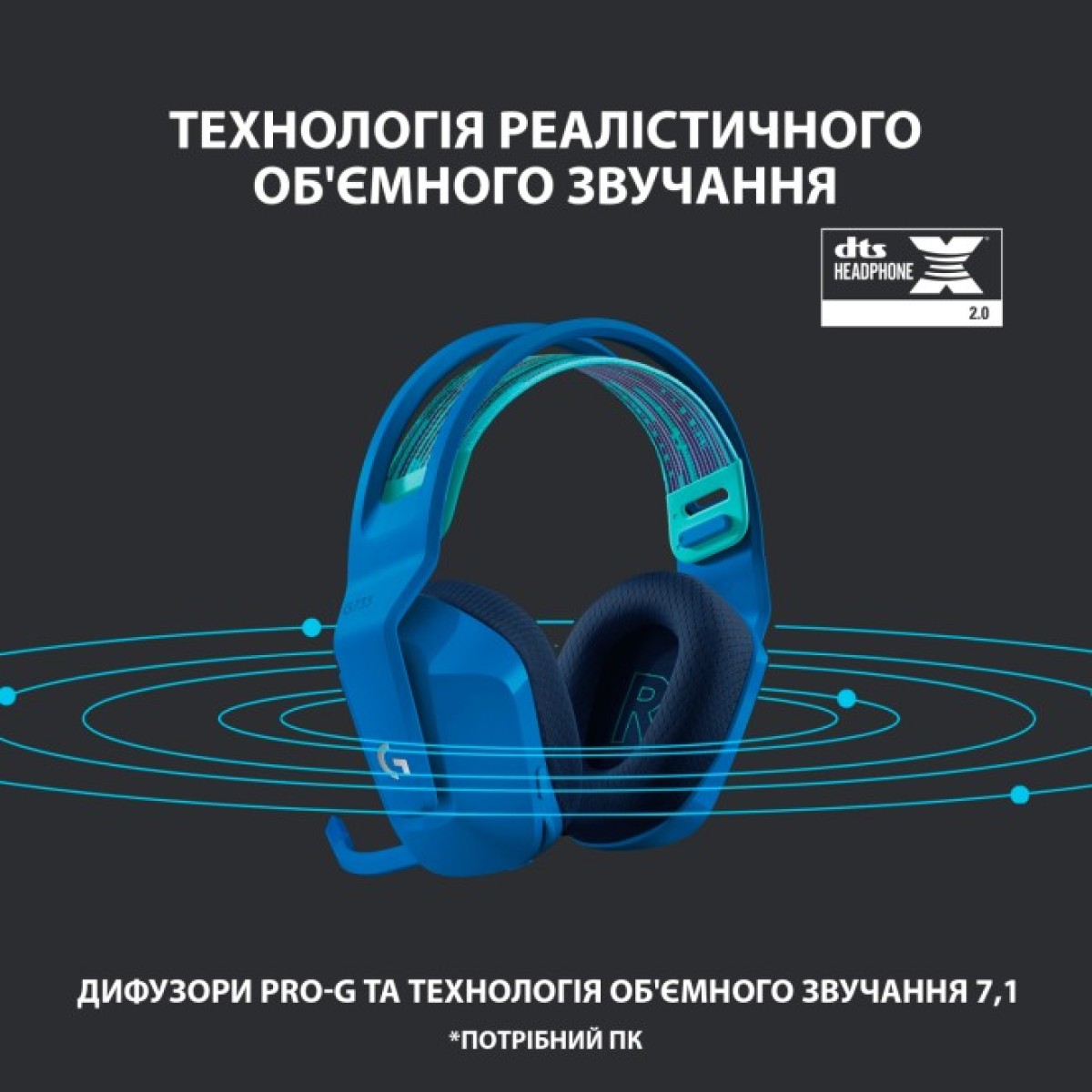 Навушники Logitech G733 Lightspeed Wireless RGB Gaming Headset Blue (981-000943) 98_98.jpg - фото 5