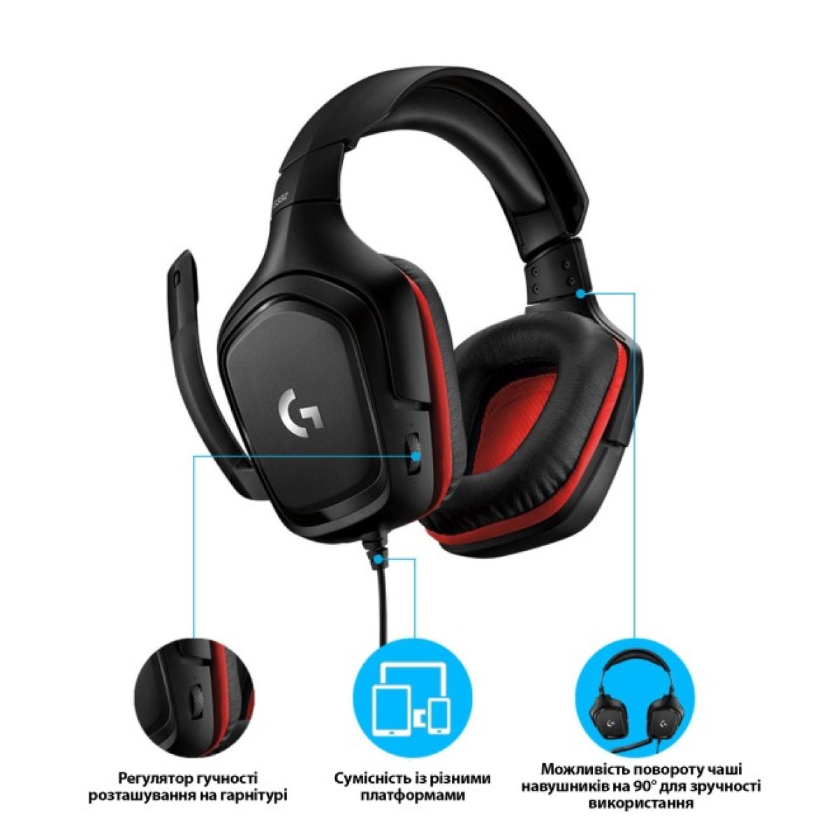 Наушники Logitech G332 Wired Gaming Headset (981-000757) 98_98.jpg - фото 4