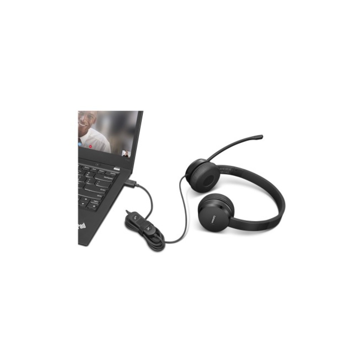 Навушники Lenovo USB-A Wired Stereo On-Ear Black (4XD1K18260) 98_98.jpg - фото 5