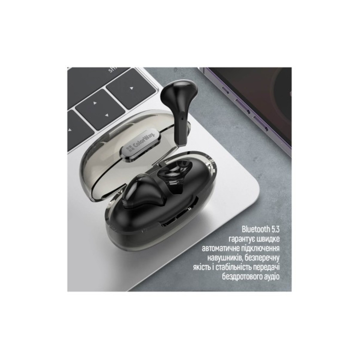 Навушники ColorWay Slim TWS-2 Earbuds Black (CW-TWS2BK) 98_98.jpg - фото 2