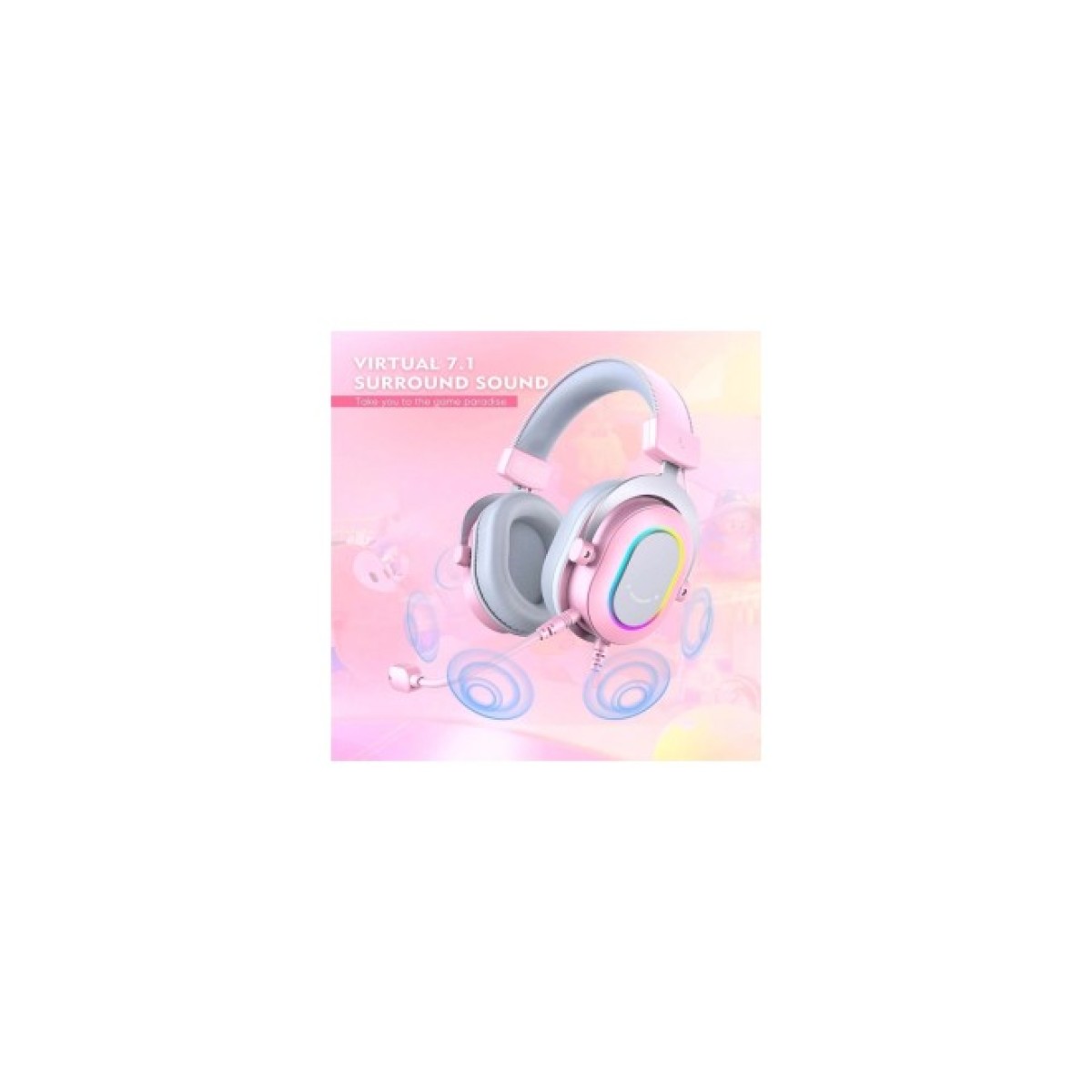 Навушники Fifine H6 RGB 7.1 Pink (H6P) 98_98.jpg - фото 6