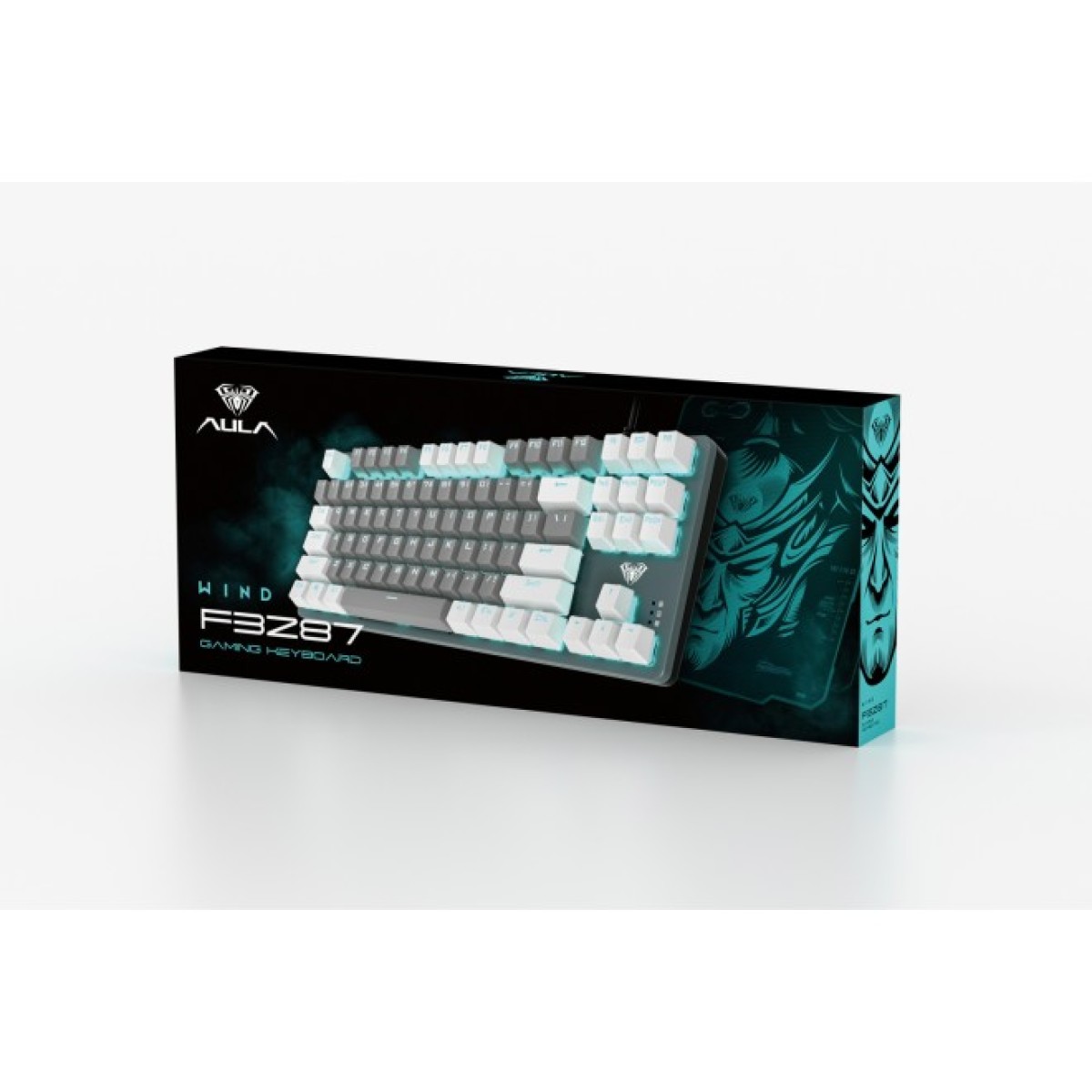 Клавиатура Aula F3287 Keycap KRGD Blue USB UA White/Grey (6948391240688) 98_98.jpg - фото 2