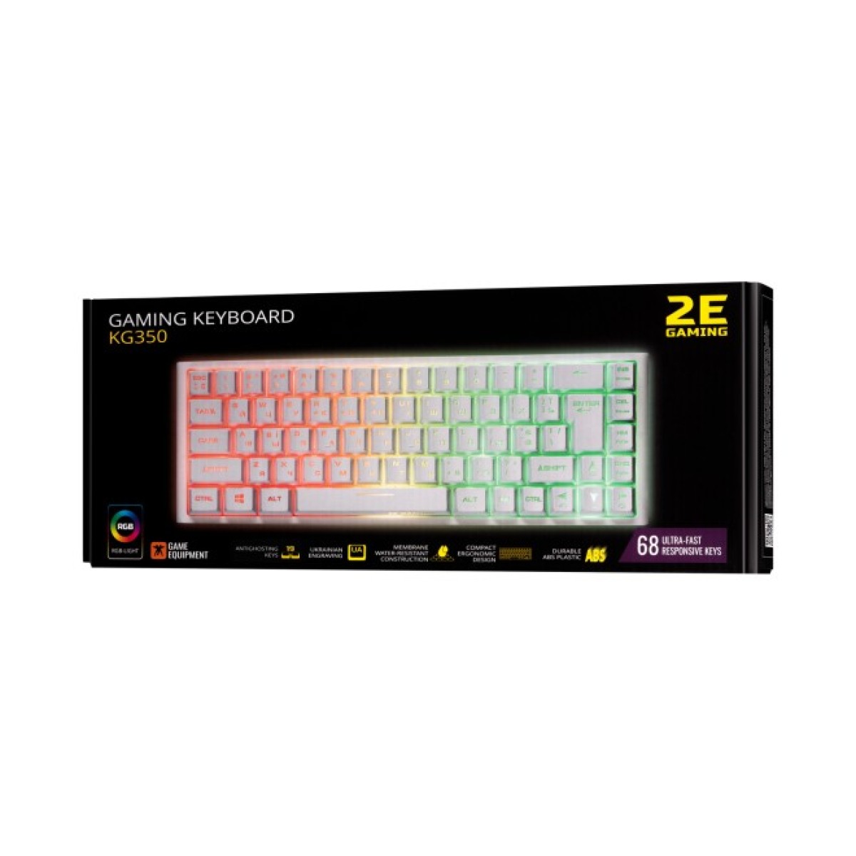 Клавіатура 2E GAMING KG350 RGB 68key USB White (2E-KG350UWT) 98_98.jpg - фото 5