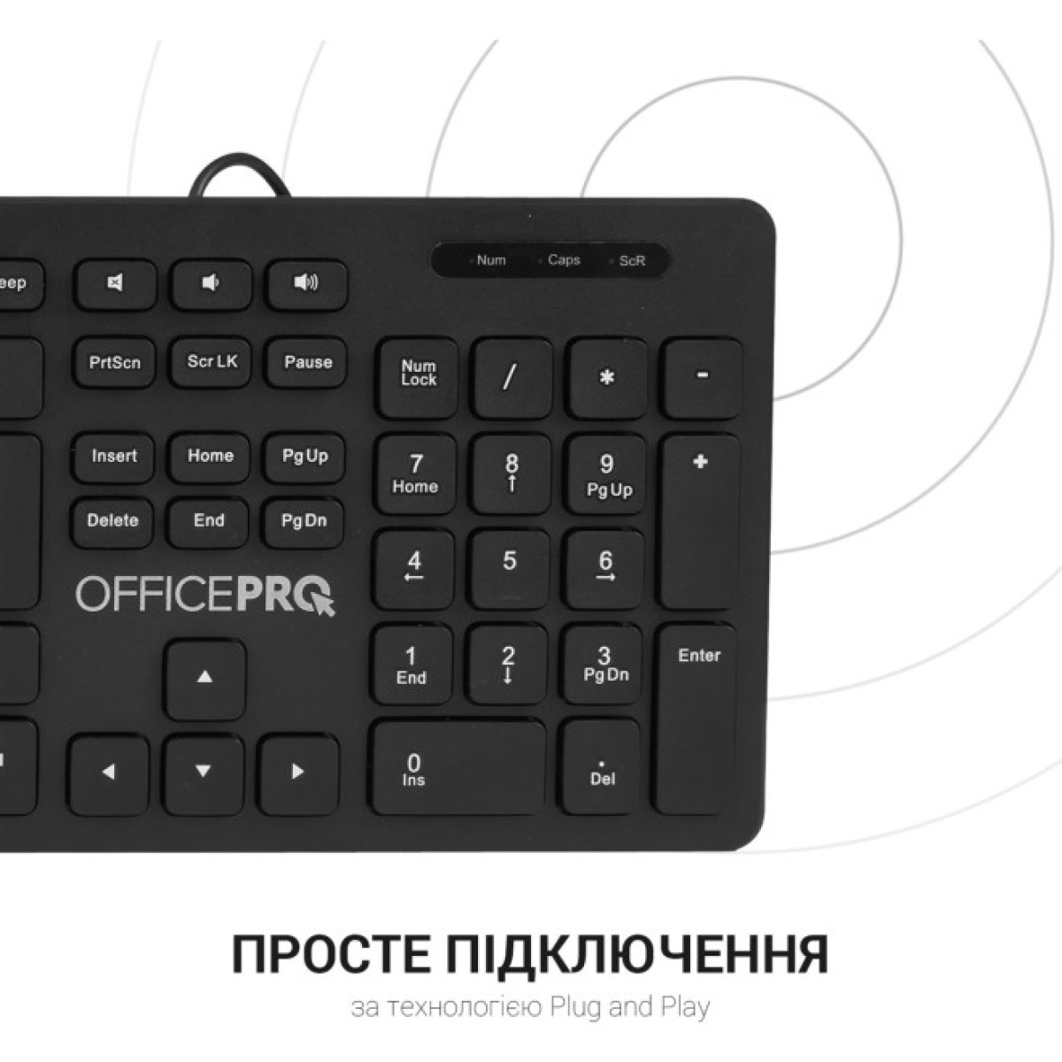 Клавіатура OfficePro SK276 USB Black (SK276) 98_98.jpg - фото 3