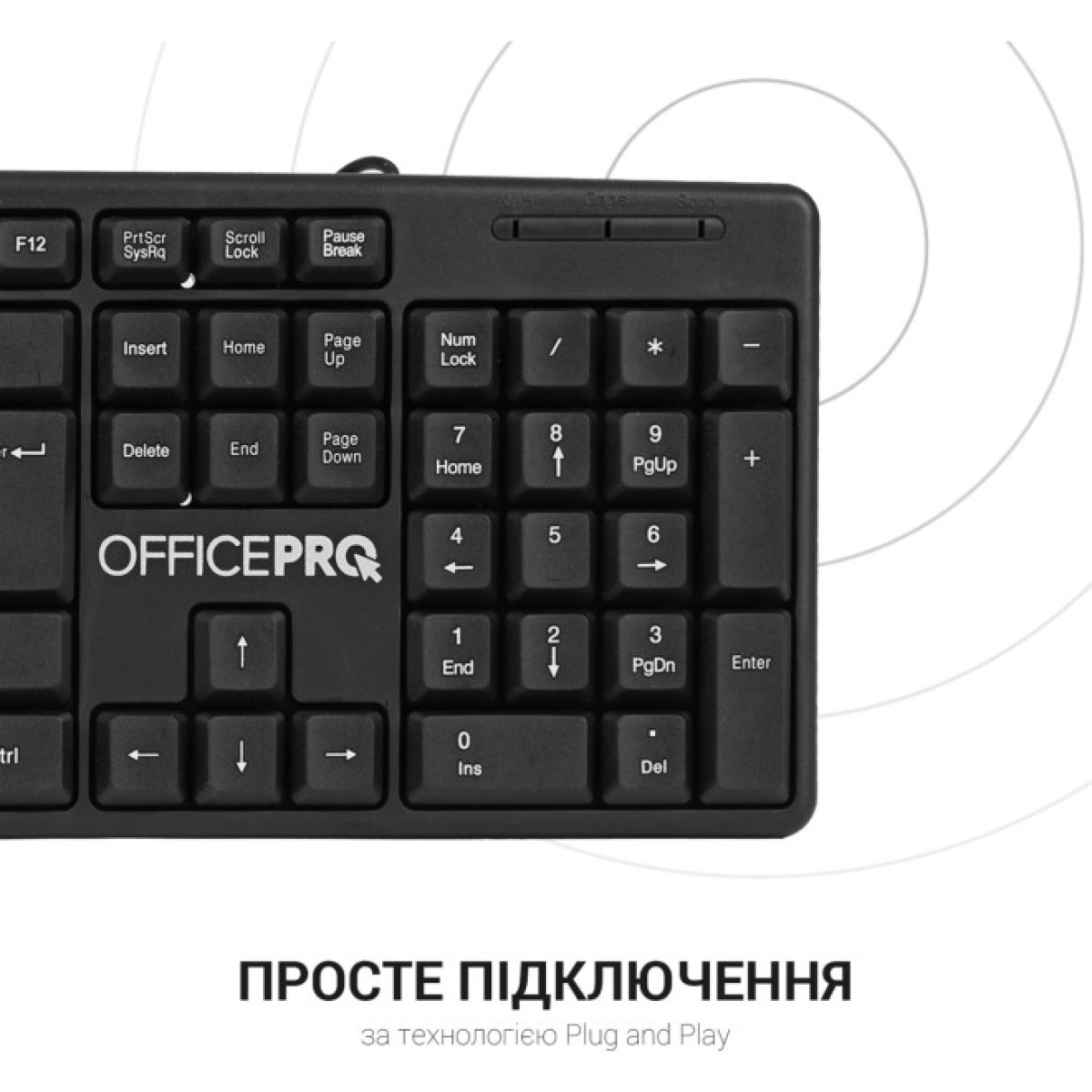 Клавіатура OfficePro SK166 USB Black (SK166) 98_98.jpg - фото 4