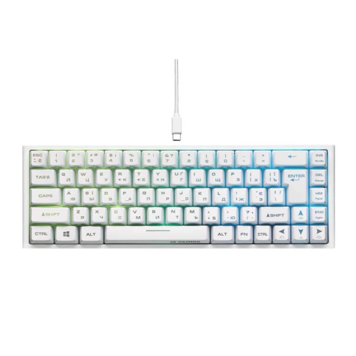 Клавіатура 2E GAMING KG350 RGB 68key USB White (2E-KG350UWT) 98_98.jpg - фото 9