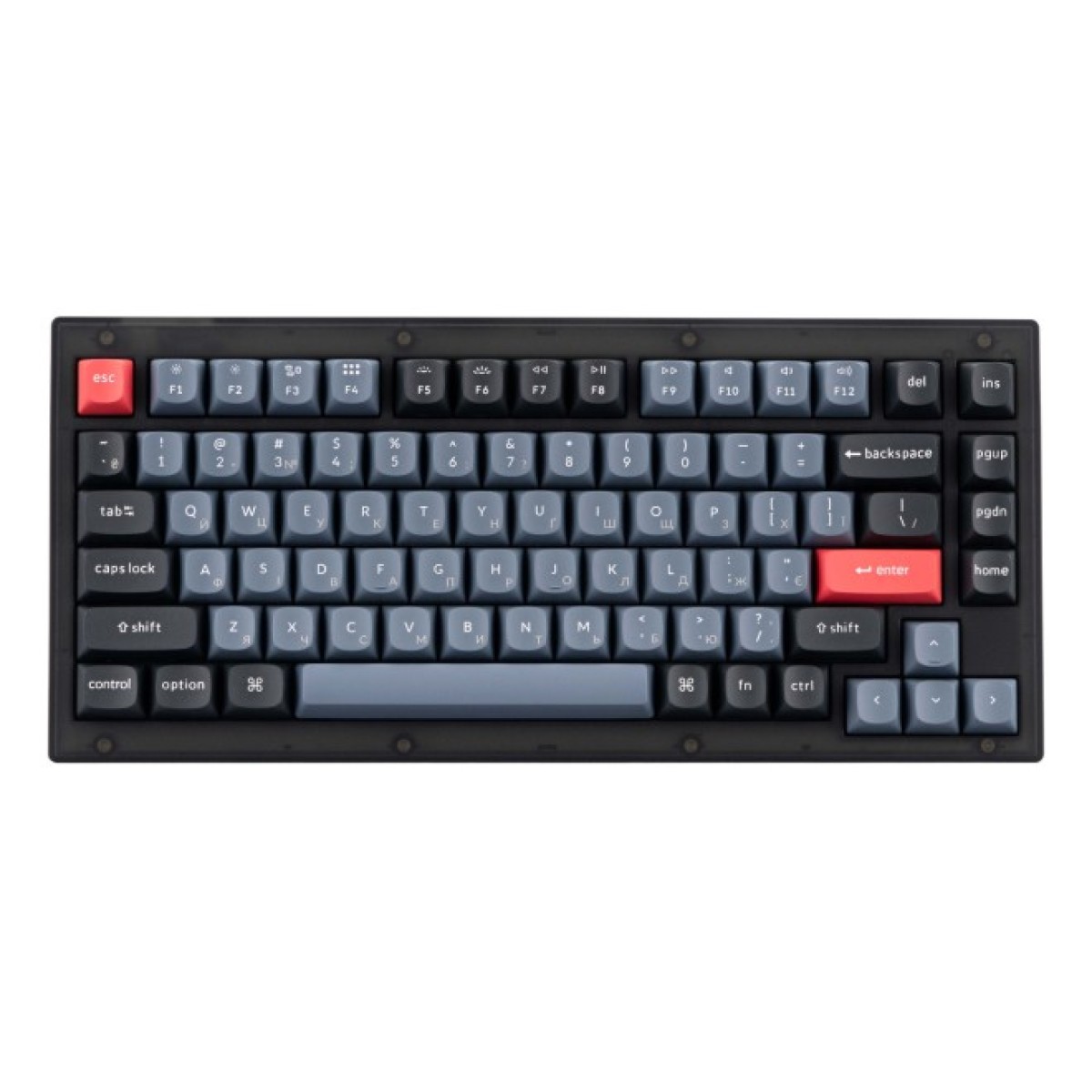 Клавиатура Keychron V1 84 Key QMK Gateron G PRO Red Hot-Swap RGB Knob Frosted Black (V1C1_KEYCHRON) 256_256.jpg