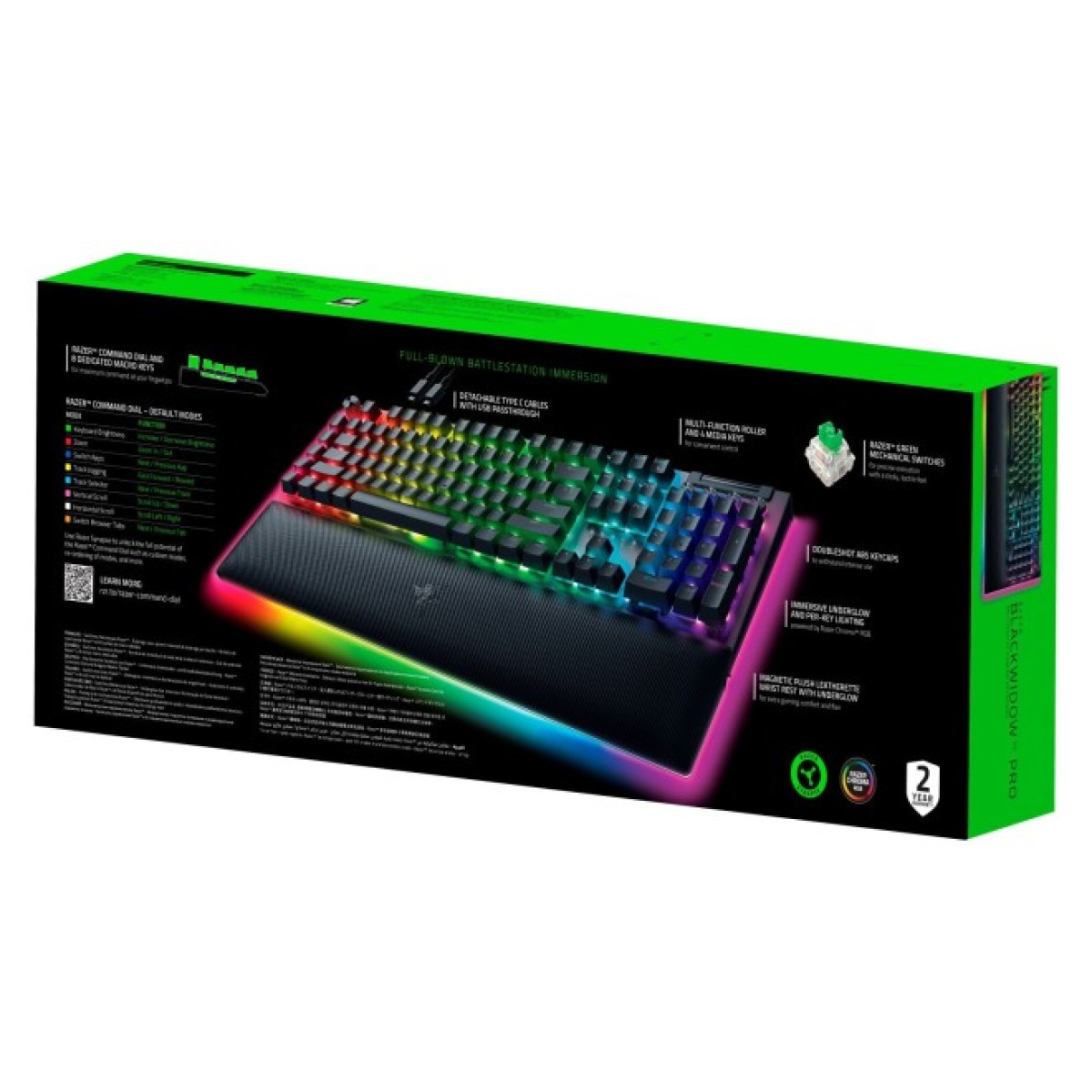 Клавіатура Razer BlackWidow V4 PRO Green Switch USB UA Black (RZ03-04680100-R3M1) 98_98.jpg - фото 9