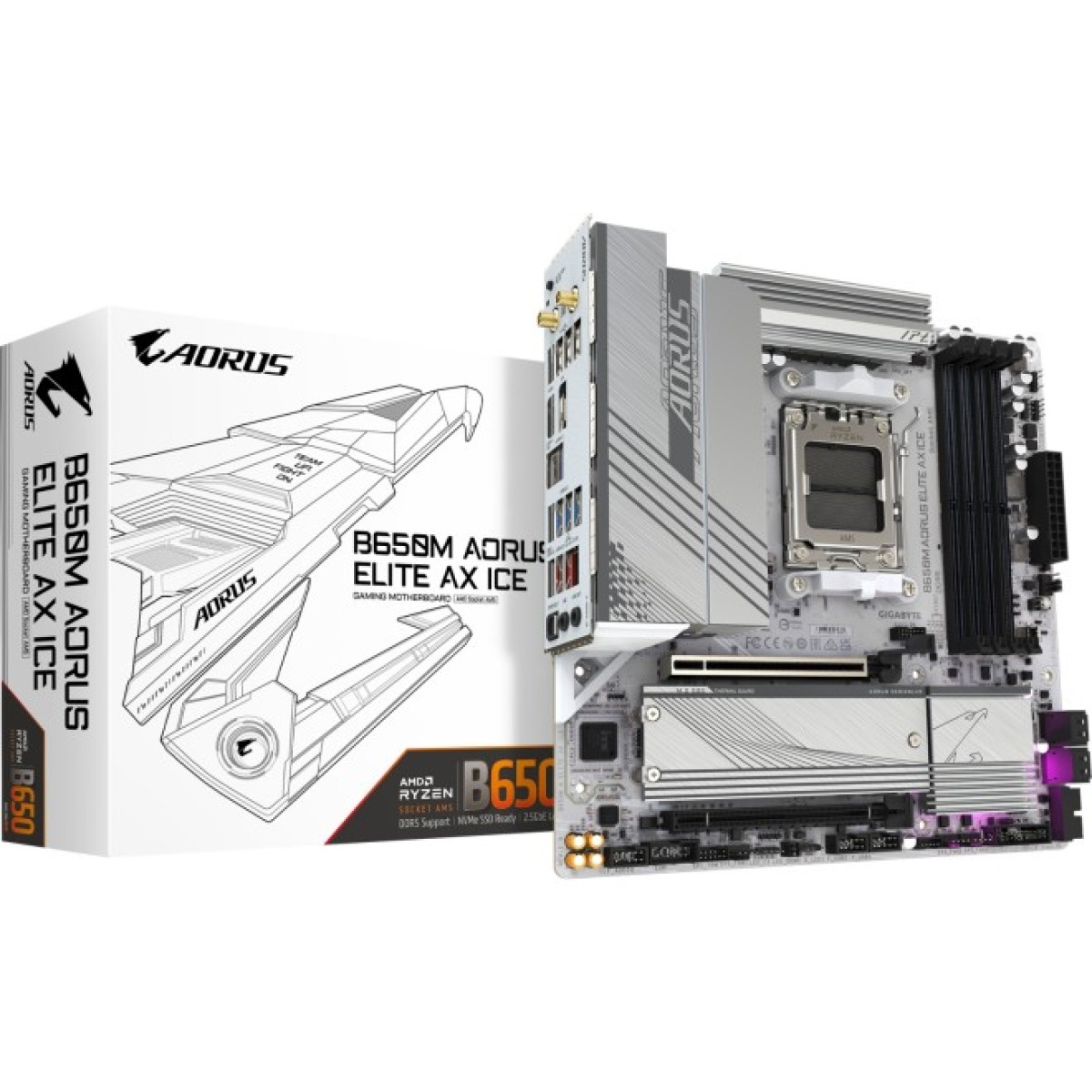 Материнская плата GIGABYTE B650M AORUS ELITE AX ICE (B650M A ELITE AX ICE) 98_98.jpg - фото 5