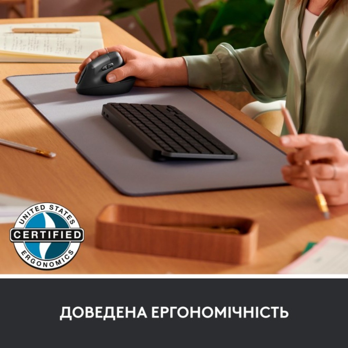 Мишка Logitech Lift Vertical Ergonomic Wireless/Bluetooth for Business Graphite (910-006494) 98_98.jpg - фото 4