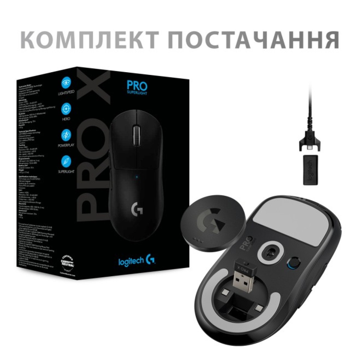 Мышка Logitech G Pro X Superlight Wireless Black (910-005880) 98_98.jpg - фото 10