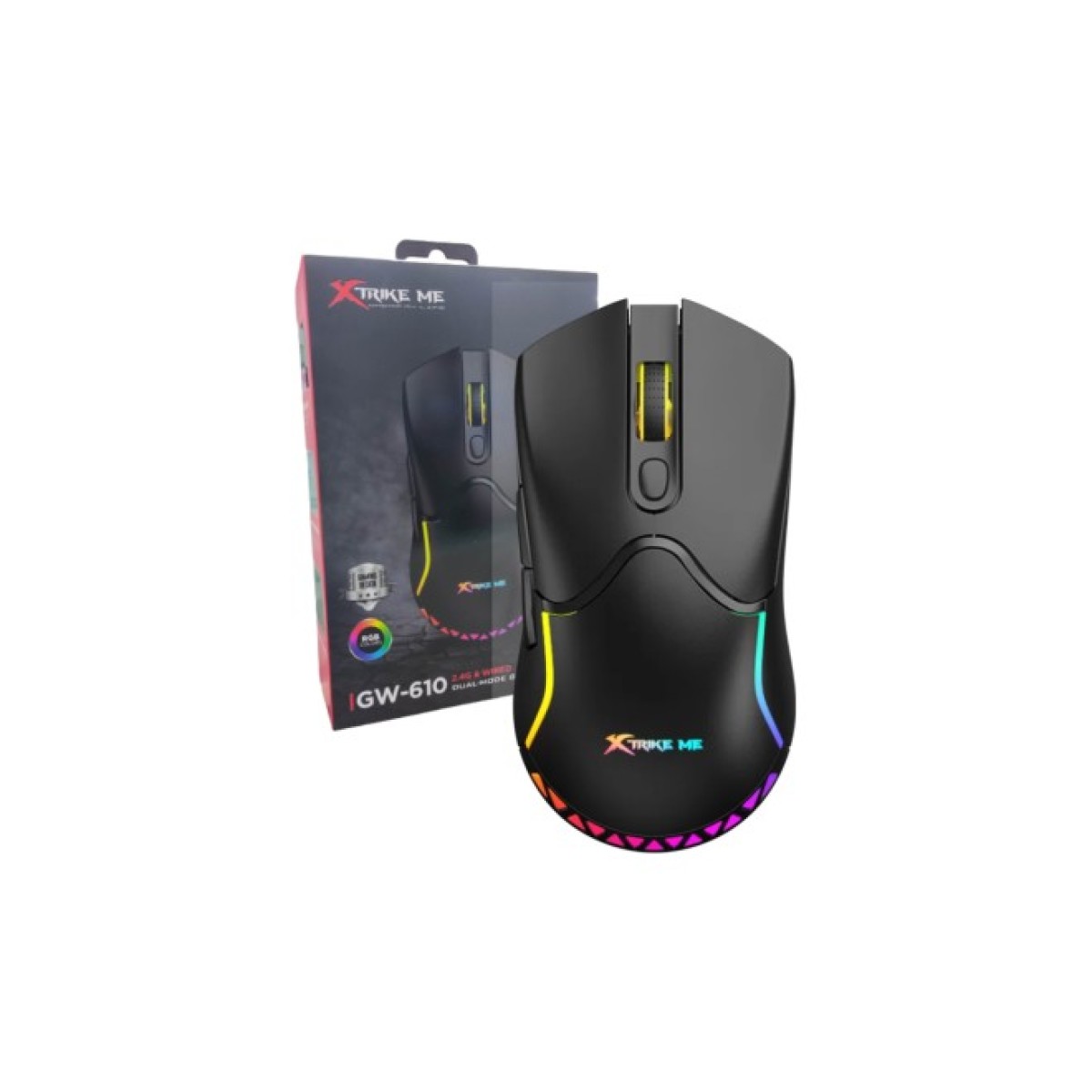 Мишка Xtrike ME GW-610 Wireless RGB Black (GW-610) 98_98.jpg - фото 7