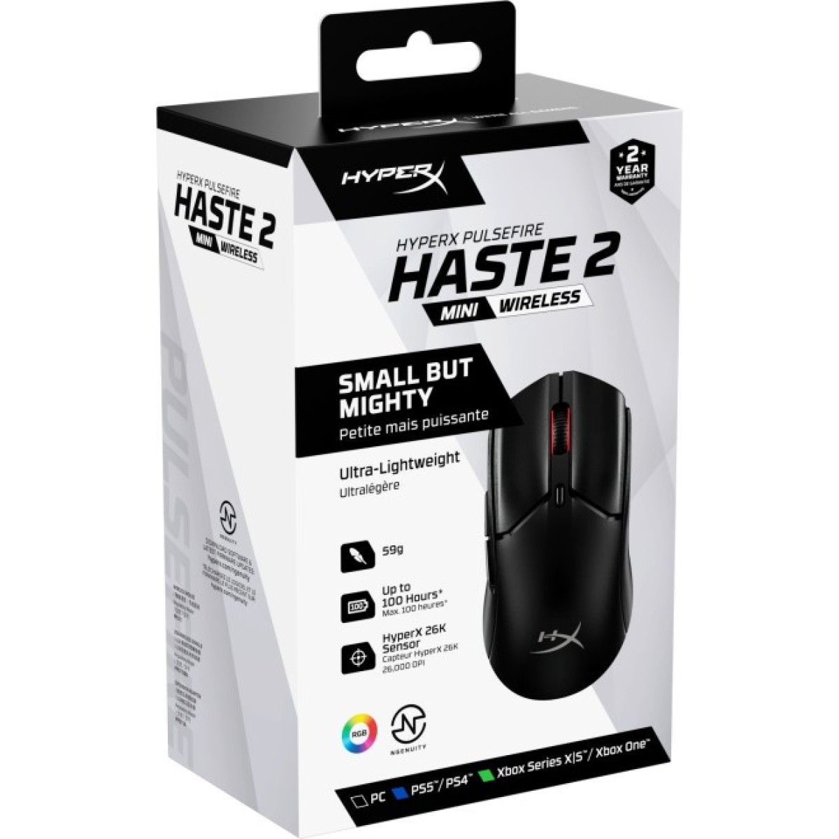 Мишка HyperX Pulsefire Haste 2 Mini Wireless Black (7D388AA) 98_98.jpg - фото 11