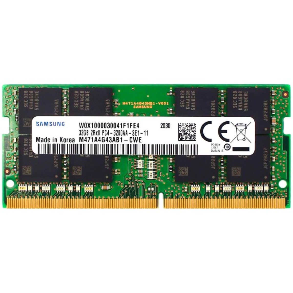Модуль памяти для ноутбука SoDIMM DDR4 32GB 3200 MHz Samsung (M471A4G43BB1-CWE) 256_256.jpg