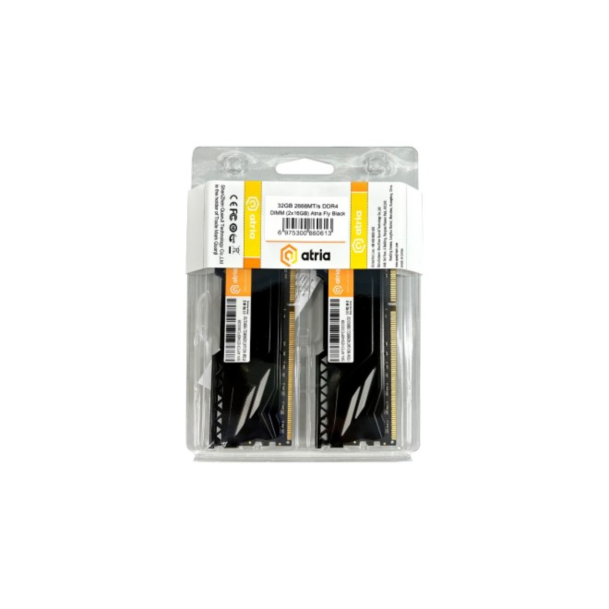 Модуль пам'яті для комп'ютера DDR4 32GB (2x16GB) 2666 MHz Fly Black ATRIA (UAT42666CL19BK2/32) 98_98.jpg - фото 3