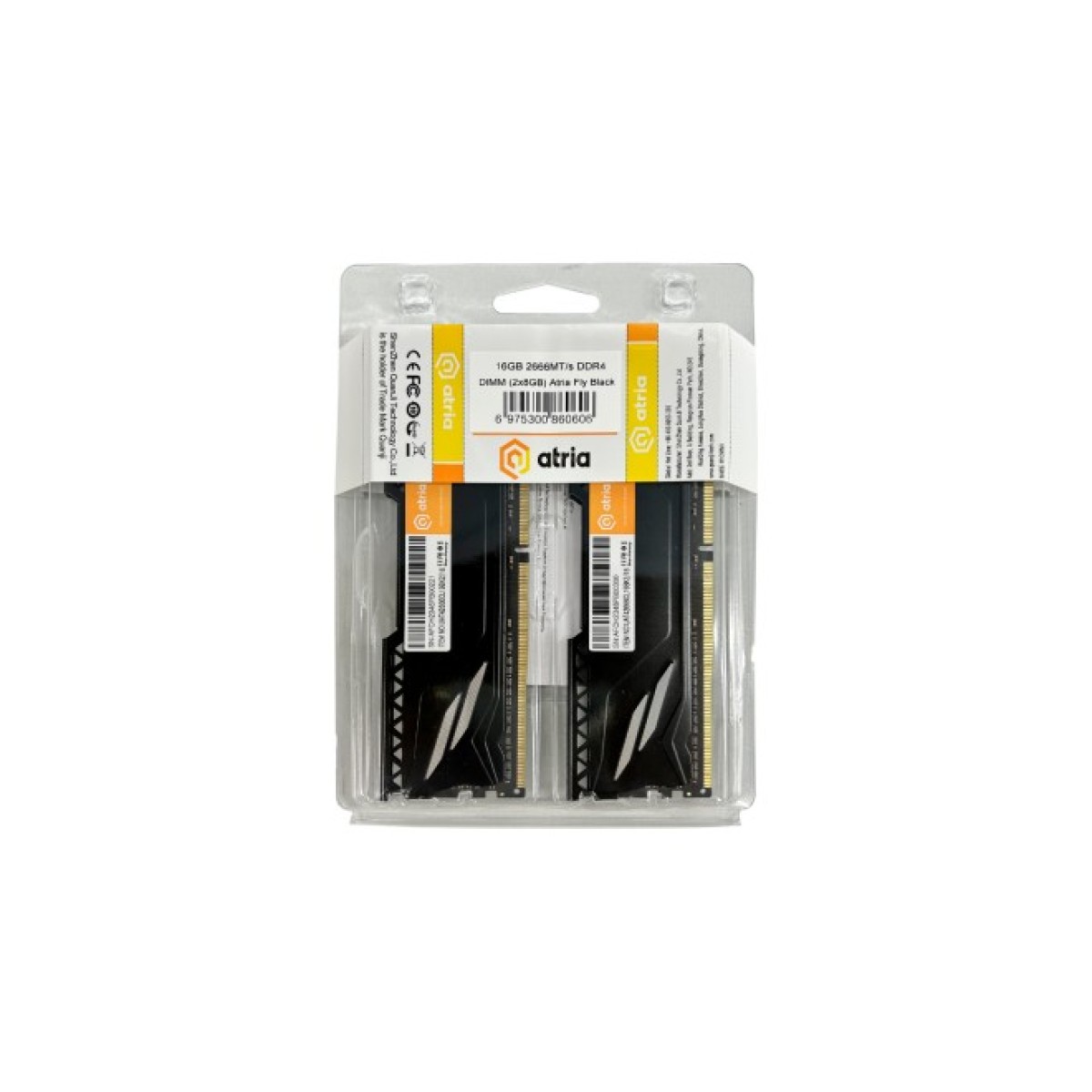 Модуль пам'яті для комп'ютера DDR4 16GB (2x8GB) 2666 MHz Fly Black ATRIA (UAT42666CL19BK2/16) 98_98.jpg - фото 3