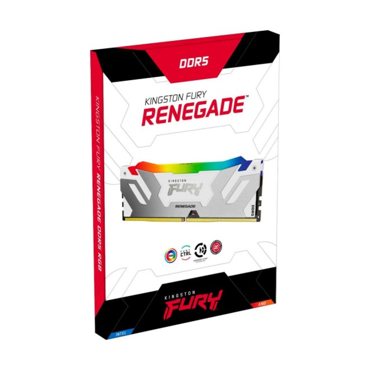 Модуль пам'яті для комп'ютера DDR5 16GB 6800 MHz Renegade RGB White/Silver Kingston Fury (ex.HyperX) (KF568C36RWA-16) 98_98.jpg - фото 3