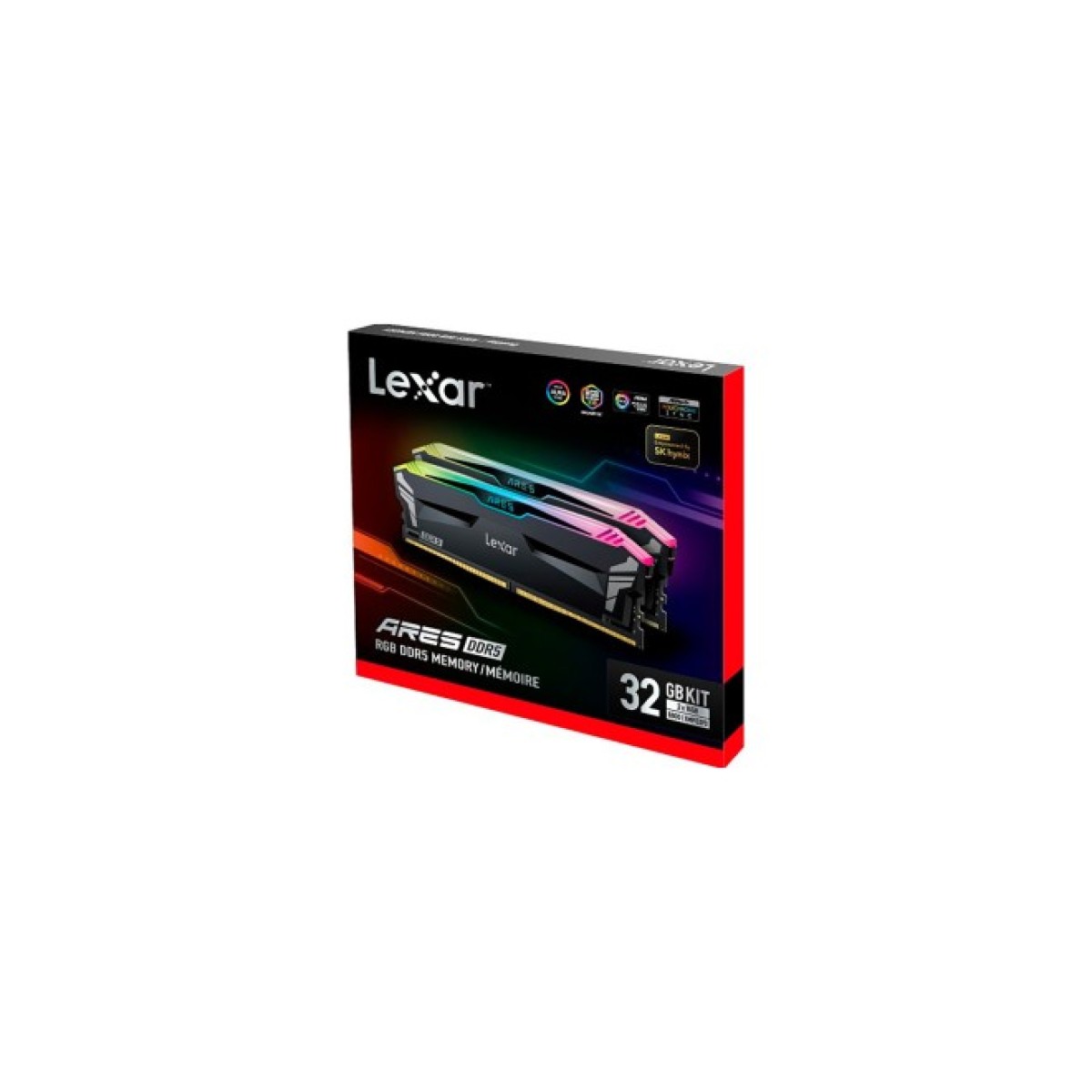 Модуль памяти для компьютера DDR5 32GB (2x16GB) 6800 MHz Ares RGB Black Lexar (LD5U16G68C34LA-RGD) 98_98.jpg - фото 3