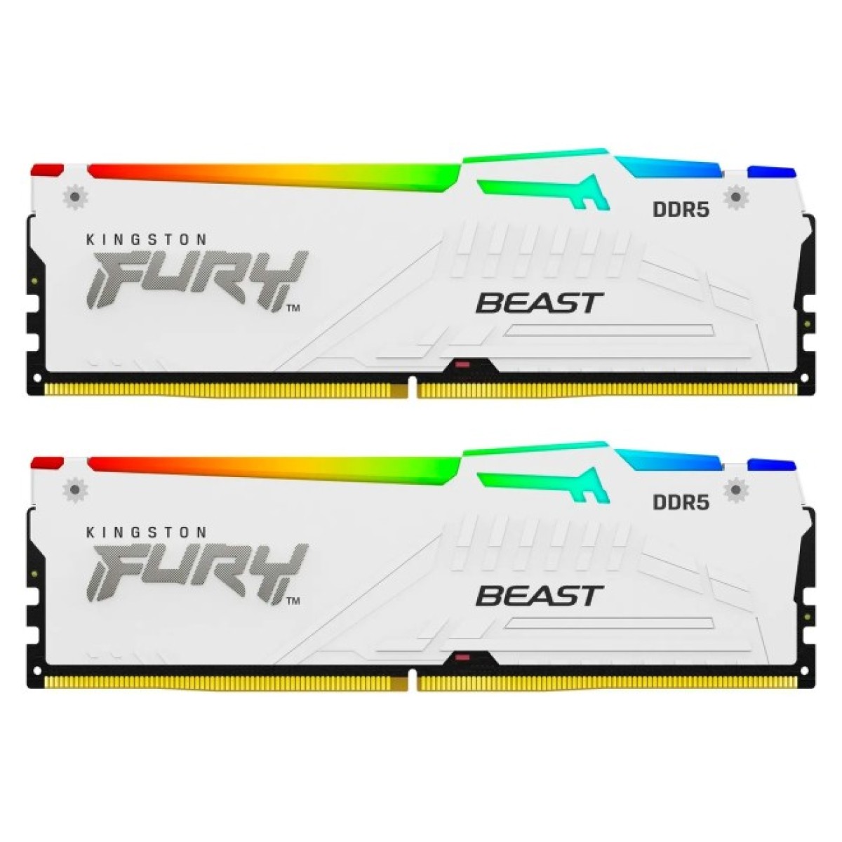 Модуль пам'яті для комп'ютера DDR 64GB (2x32GB) 5200 MHz FURY Beast White RGB Kingston Fury (ex.HyperX) (KF552C40BWAK2-64) 98_98.jpg - фото 1