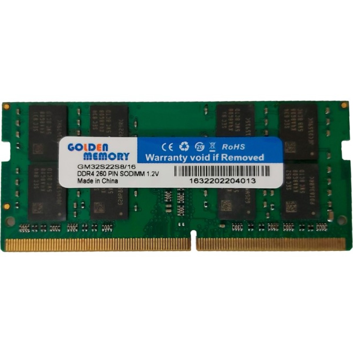 Модуль памяти для ноутбука SoDIMM DDR4 16GB 3200 MHz Golden Memory (GM32S22S8/16) 98_98.jpg - фото 1