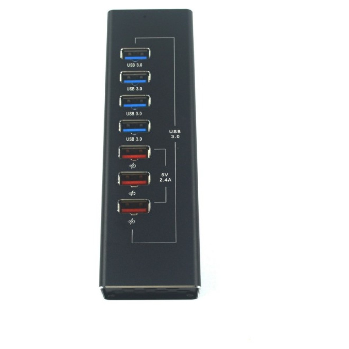 Концентратор Dynamode 4*USB3.0 data ports + 3*2.4А charge with Power Adaptor metal (DM-UH-P407) 98_98.jpg - фото 6
