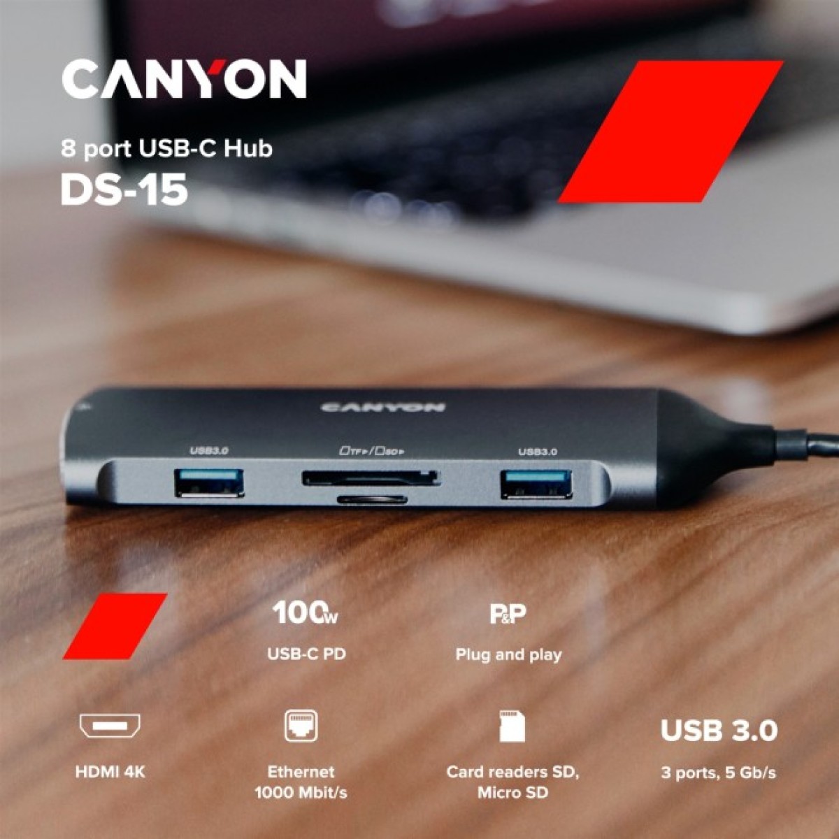 Концентратор Canyon 8-in-1 USB-C (CNS-TDS15) 98_98.jpg - фото 6