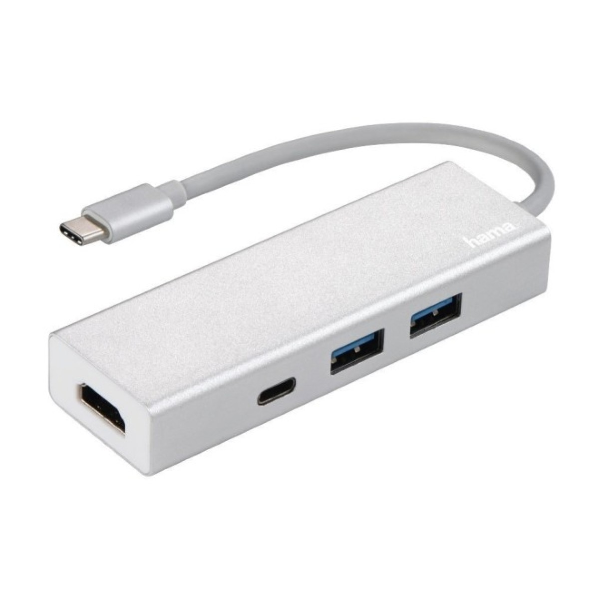 Концентратор Hama USB-C to 2x USB-A, USB-C, HDMI Aluminium Silver (00135756) 98_98.jpg - фото 1