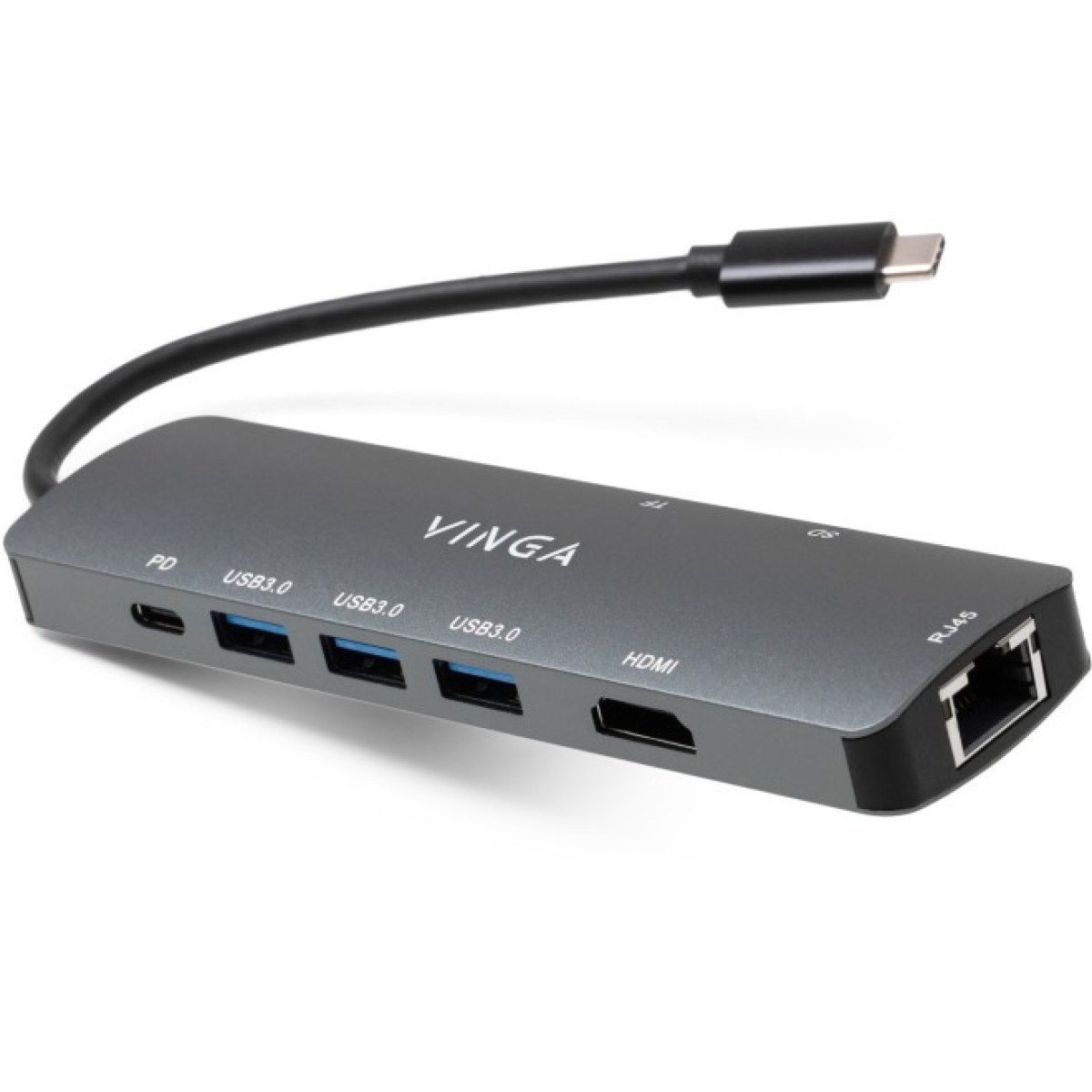 Концентратор Vinga USB-C 3.1 to HDMI+RJ45_1Gbps+3xUSB3.0+SD/TF+PD100W (VHYC8) 98_98.jpg - фото 1