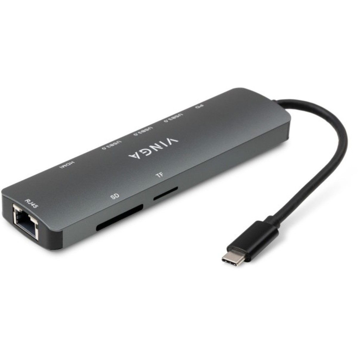 Концентратор Vinga USB-C 3.1 to HDMI+RJ45_1Gbps+3xUSB3.0+SD/TF+PD100W (VHYC8) 98_98.jpg - фото 3