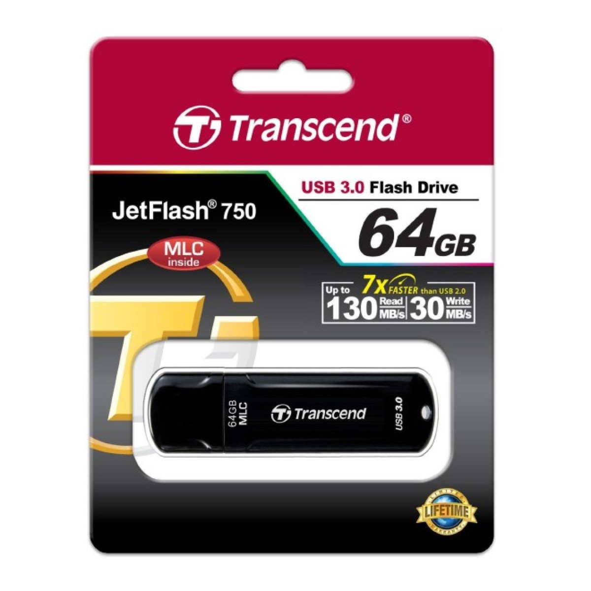 USB флеш накопичувач Transcend 64GB JetFlash 750 USB 3.0 (TS64GJF750K) 98_98.jpg - фото 2