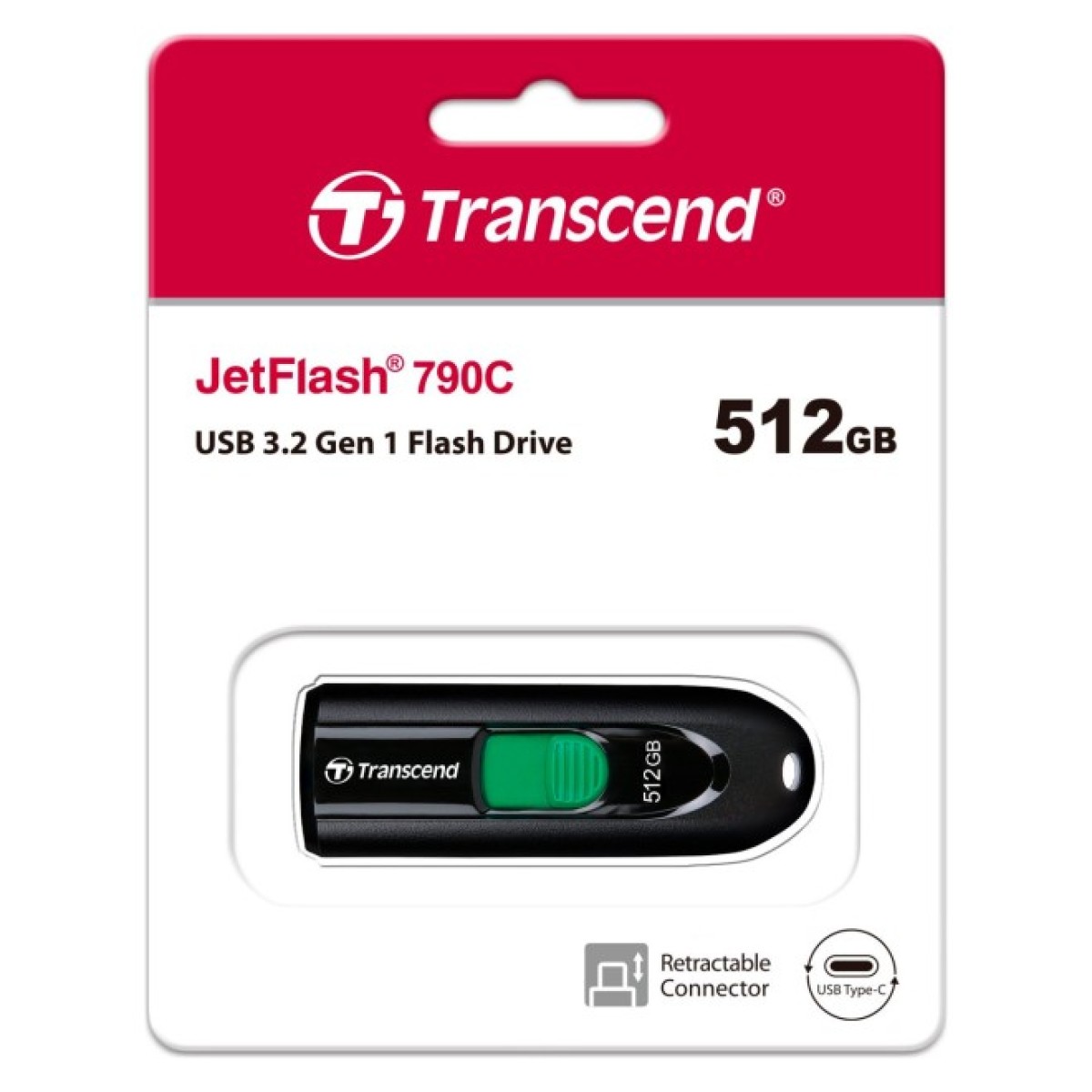 USB флеш накопитель Transcend 512GB JetFlash 790C USB 3.1 Type-C (TS512GJF790C) 98_98.jpg - фото 7